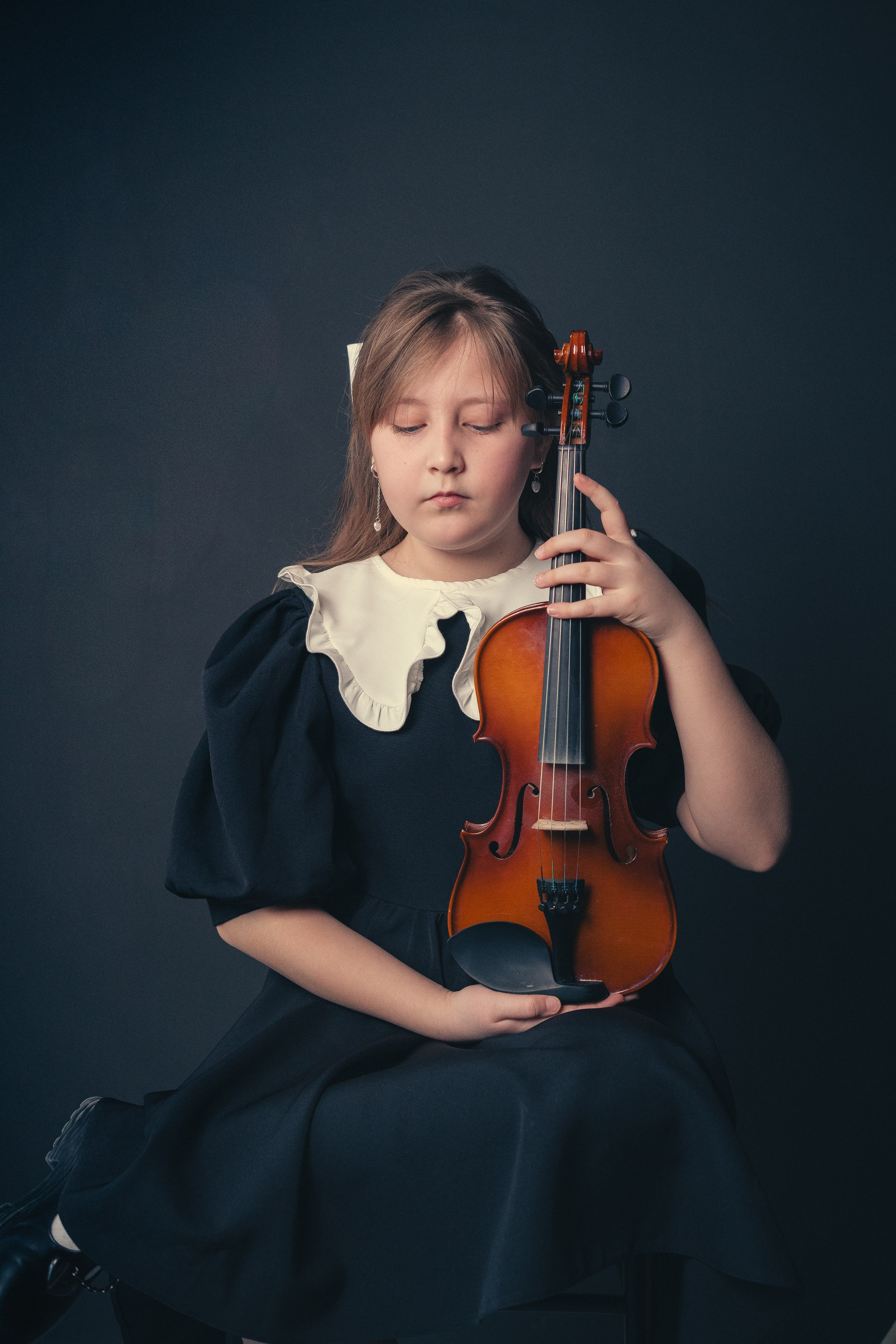 Фотосессия для скрипачки, девочка со скрипкой