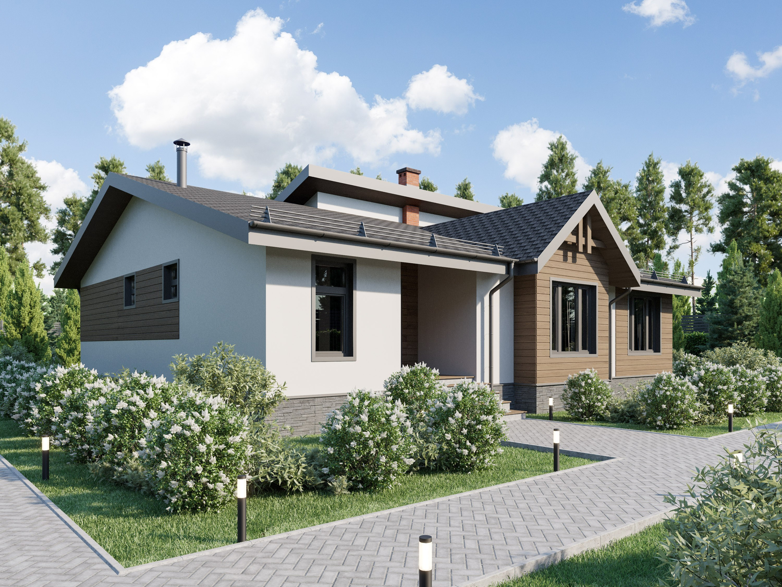 Современный минимализм в экстерьере дома