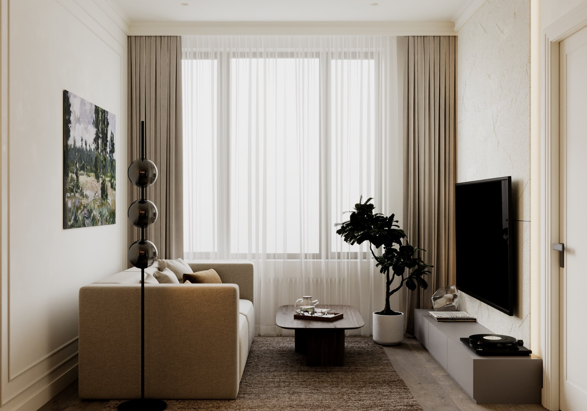 ЖК Событие кухня — гостиная. Визуализатор Векшина Елена