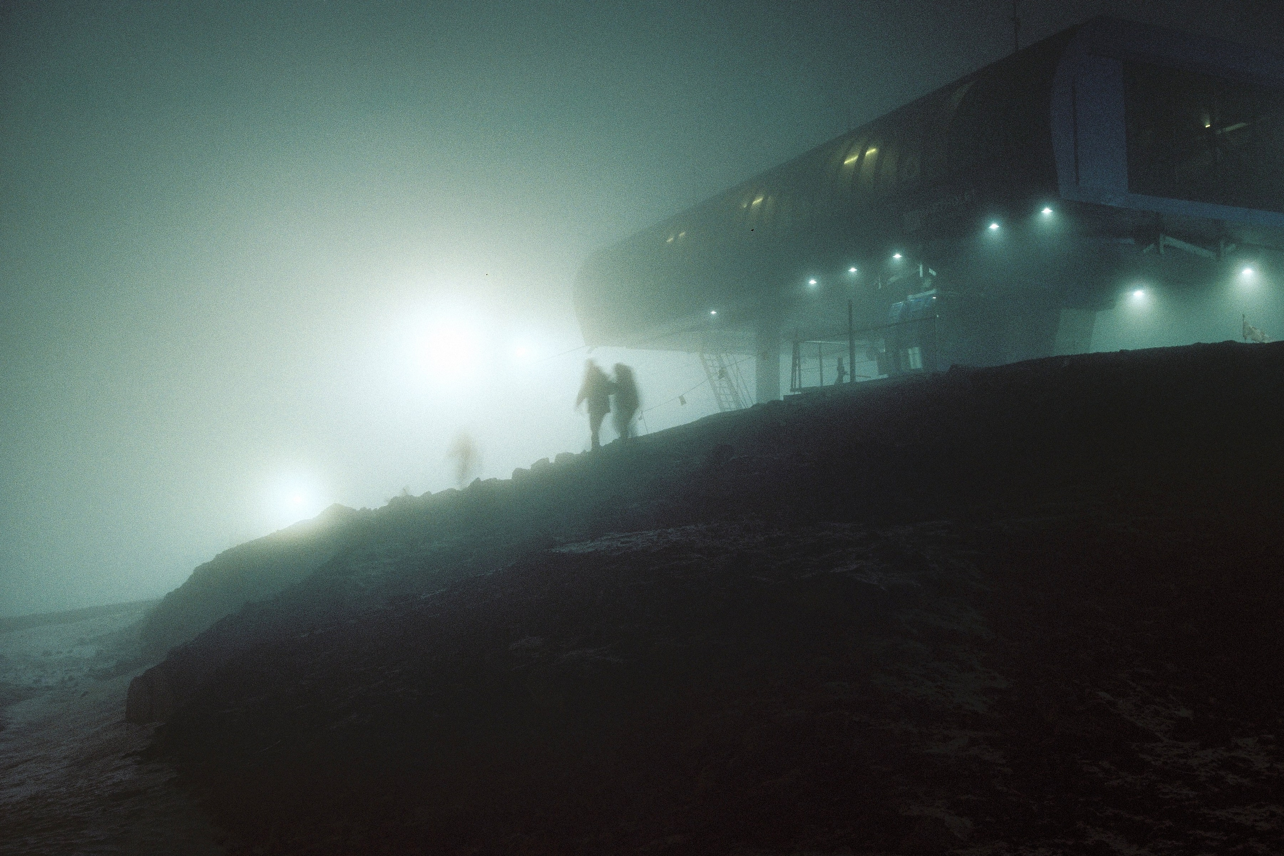 ночной пейзаж. фуникулер. Хибины. Большой Вудъявр. Кукисвумчорр. 