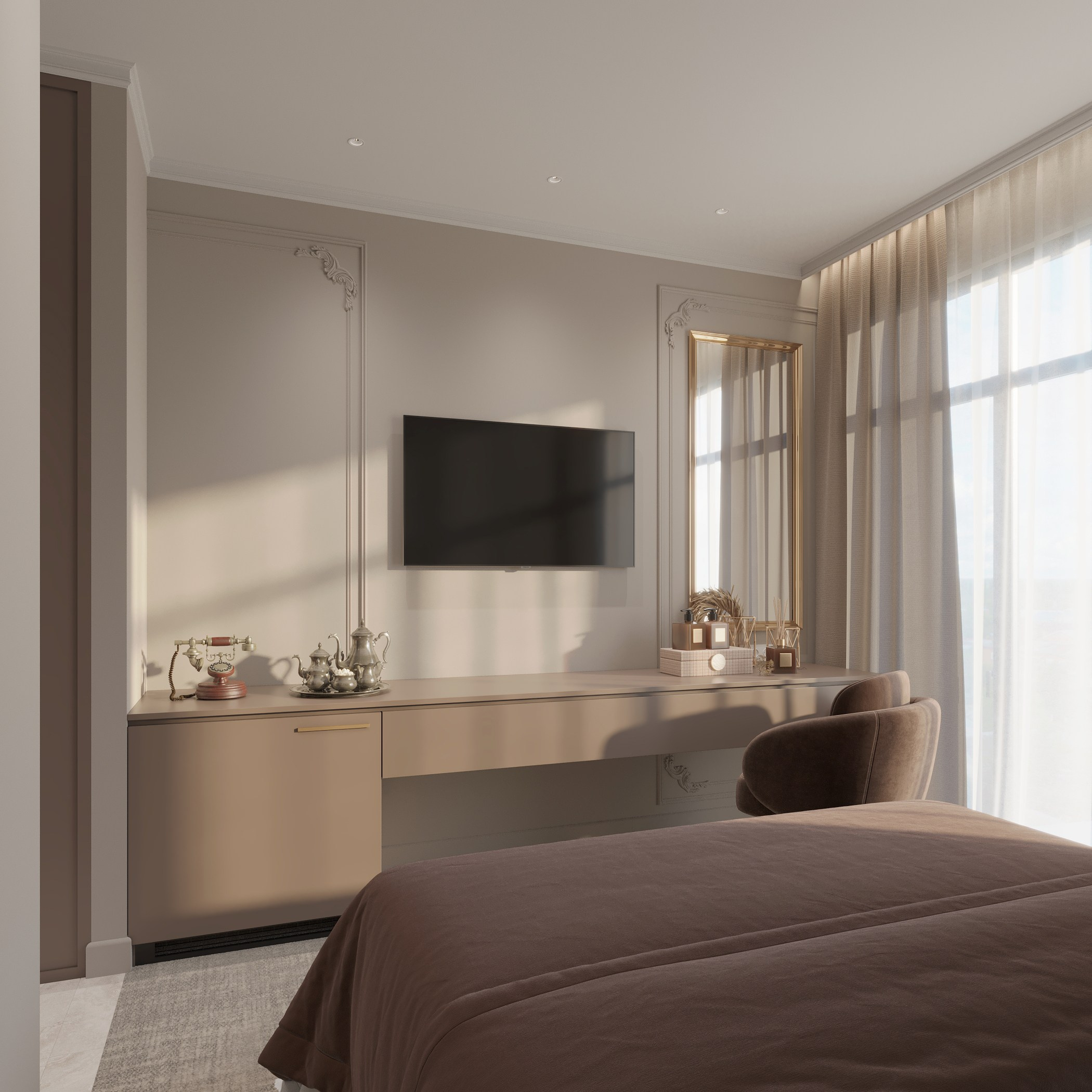 Hotel Room 3D Visualization — Comfort and Elegance. 3D INTERIOR AND ARCHITECTURE VISUALIZATION
