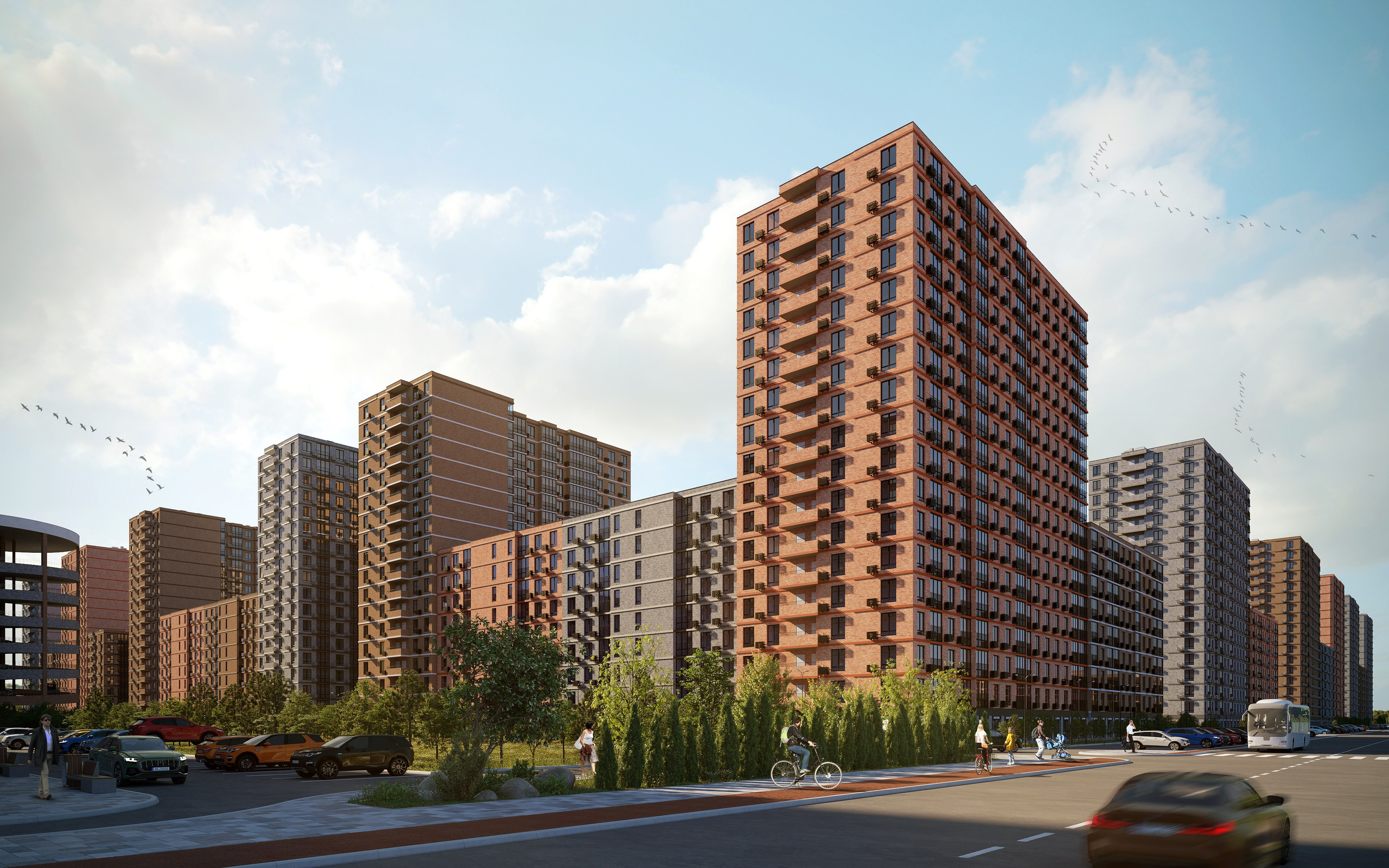 Жилой комплекс в Краснодаре — визуализация современной архитектуры. 3Д Визуализация Интерьера и Архитектуры