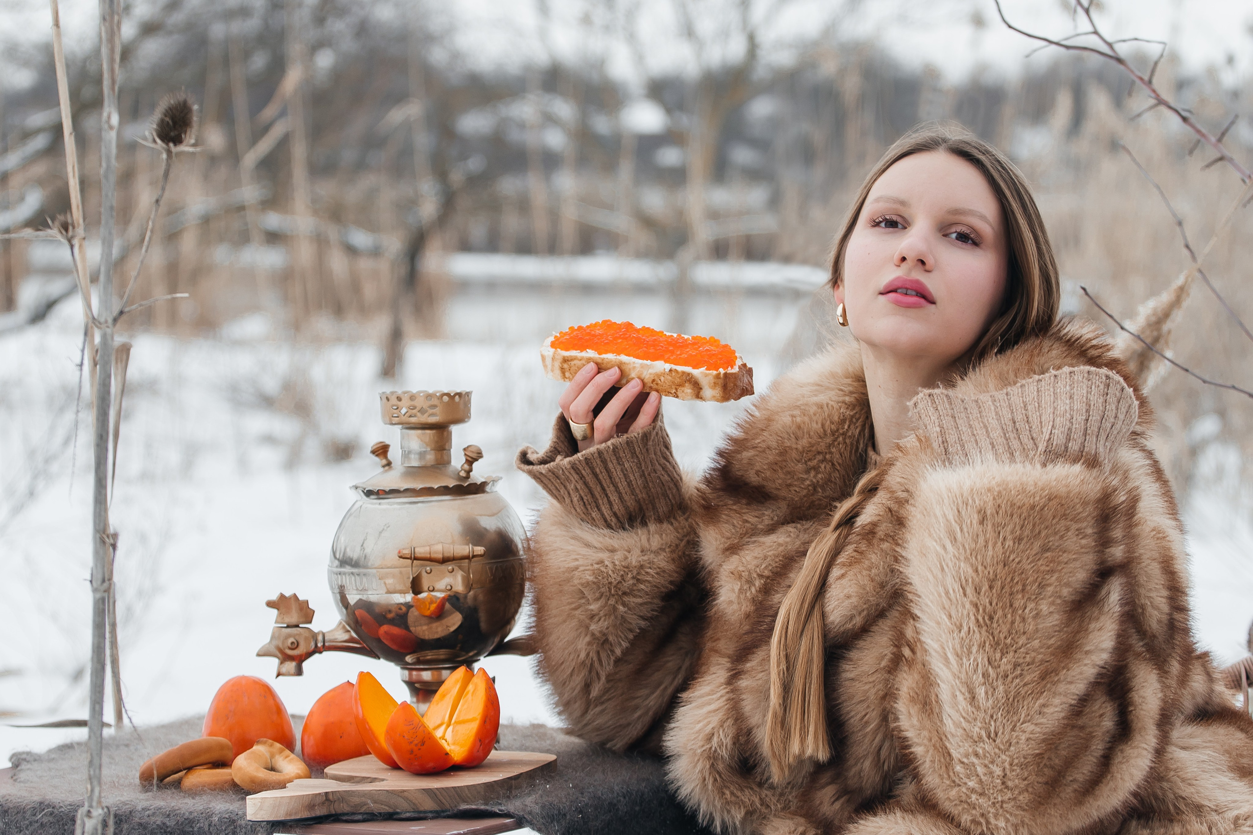 Зимняя фотосессия в стиле Русская зима