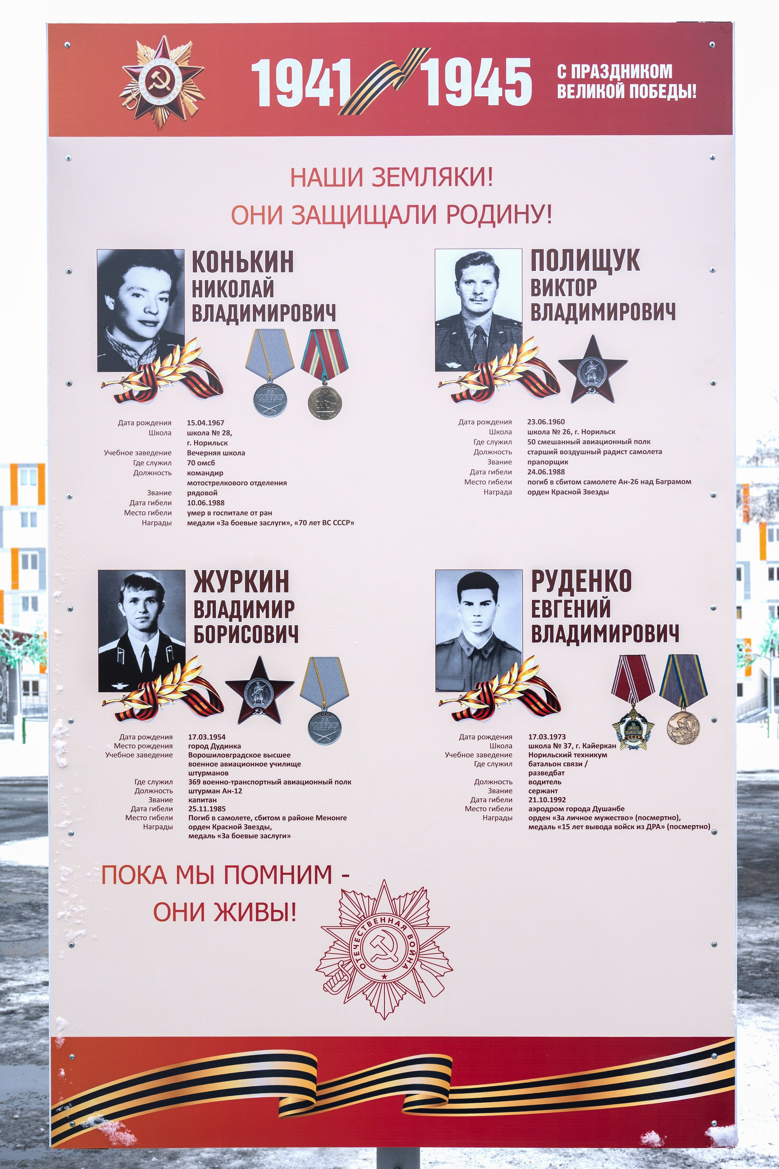 Нащи земляки! Они защищали родину!. Талнах.рф