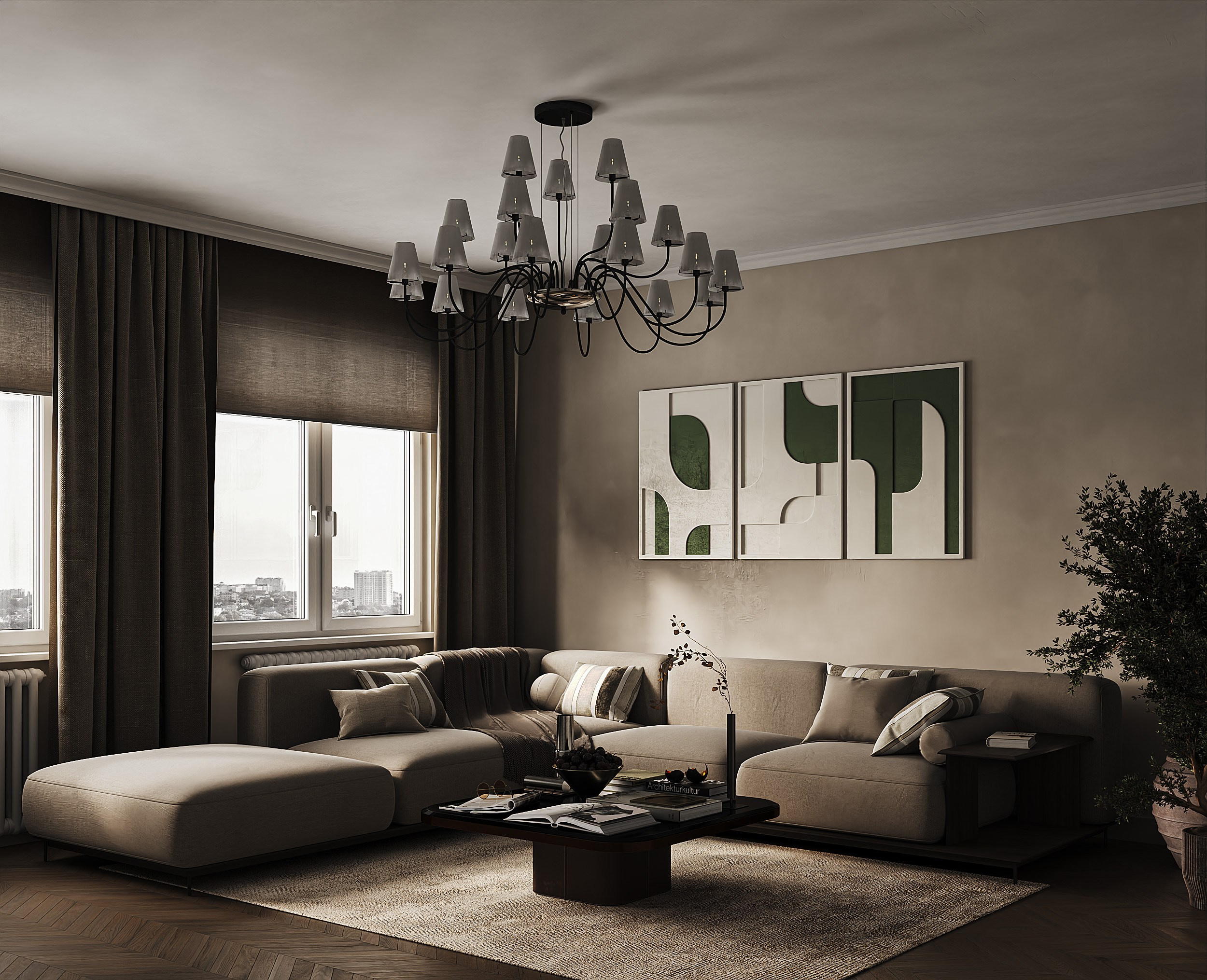 Гостиная с рабочей зоной 🤎