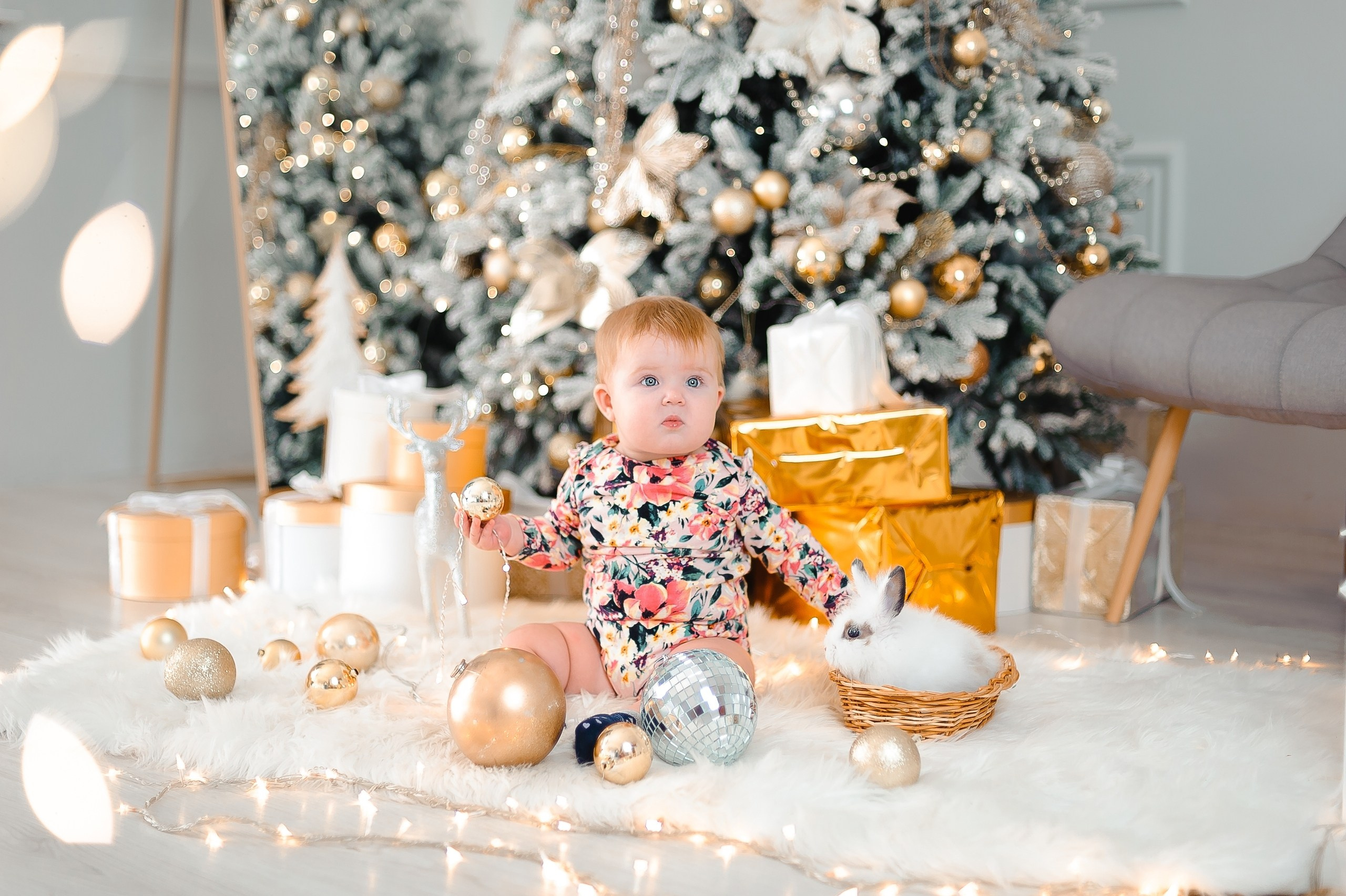 Новогодний фотопроект с живым кроликом. Фотограф новорождённых в Йошкар-Оле Ильмира Сидоркина