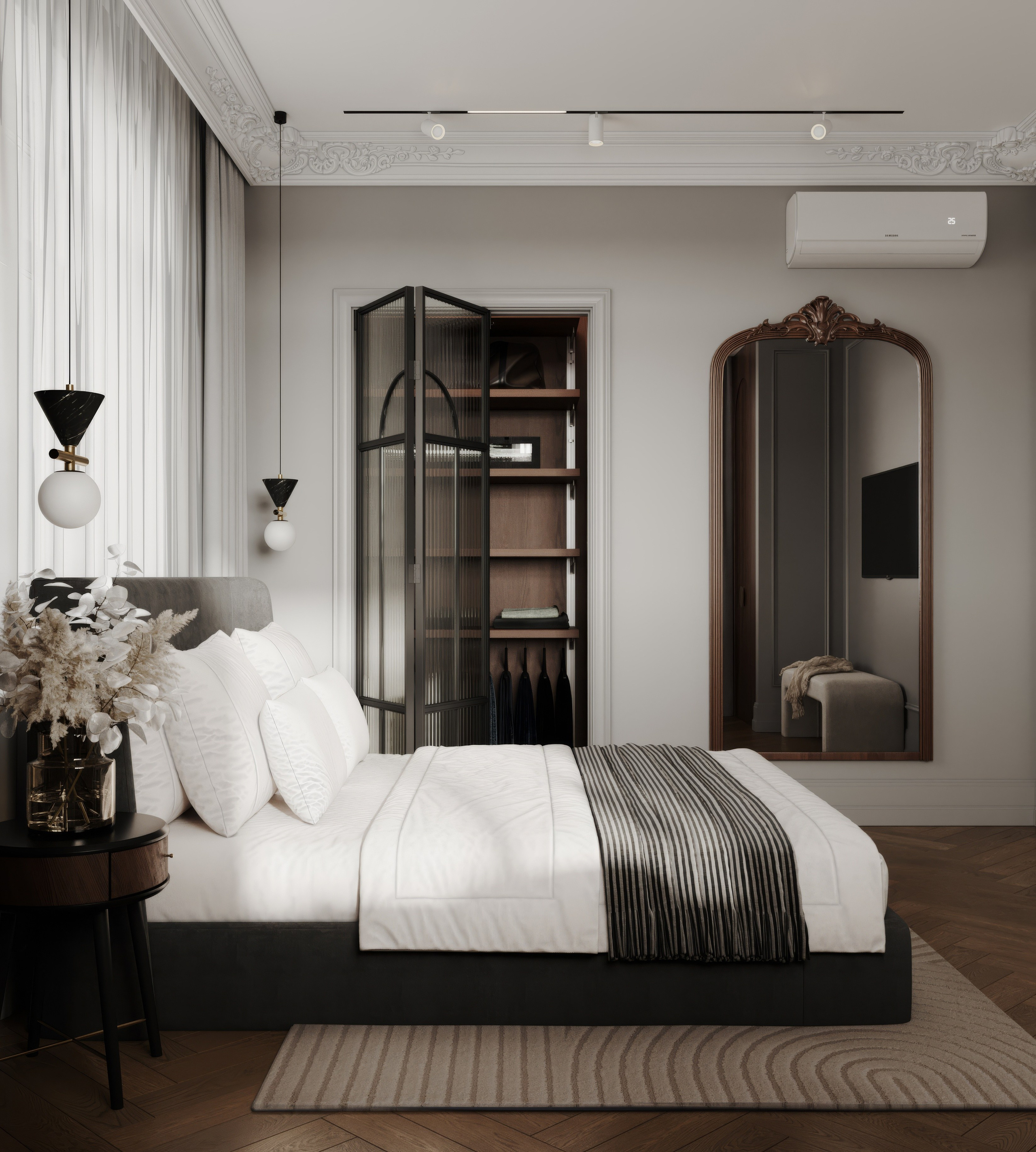 Мастер спальня ЖК Университет. Интерьерная 3D Визуализация