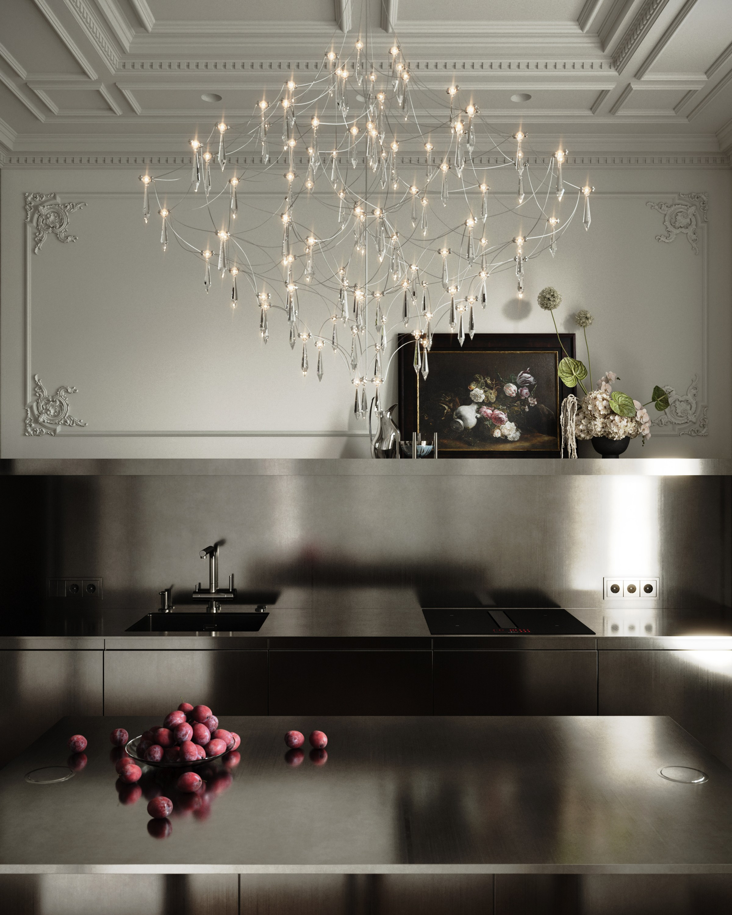 Кухня в старом фонде. Создание 3д визуализаций. Анимированное видео. Сборка сцен