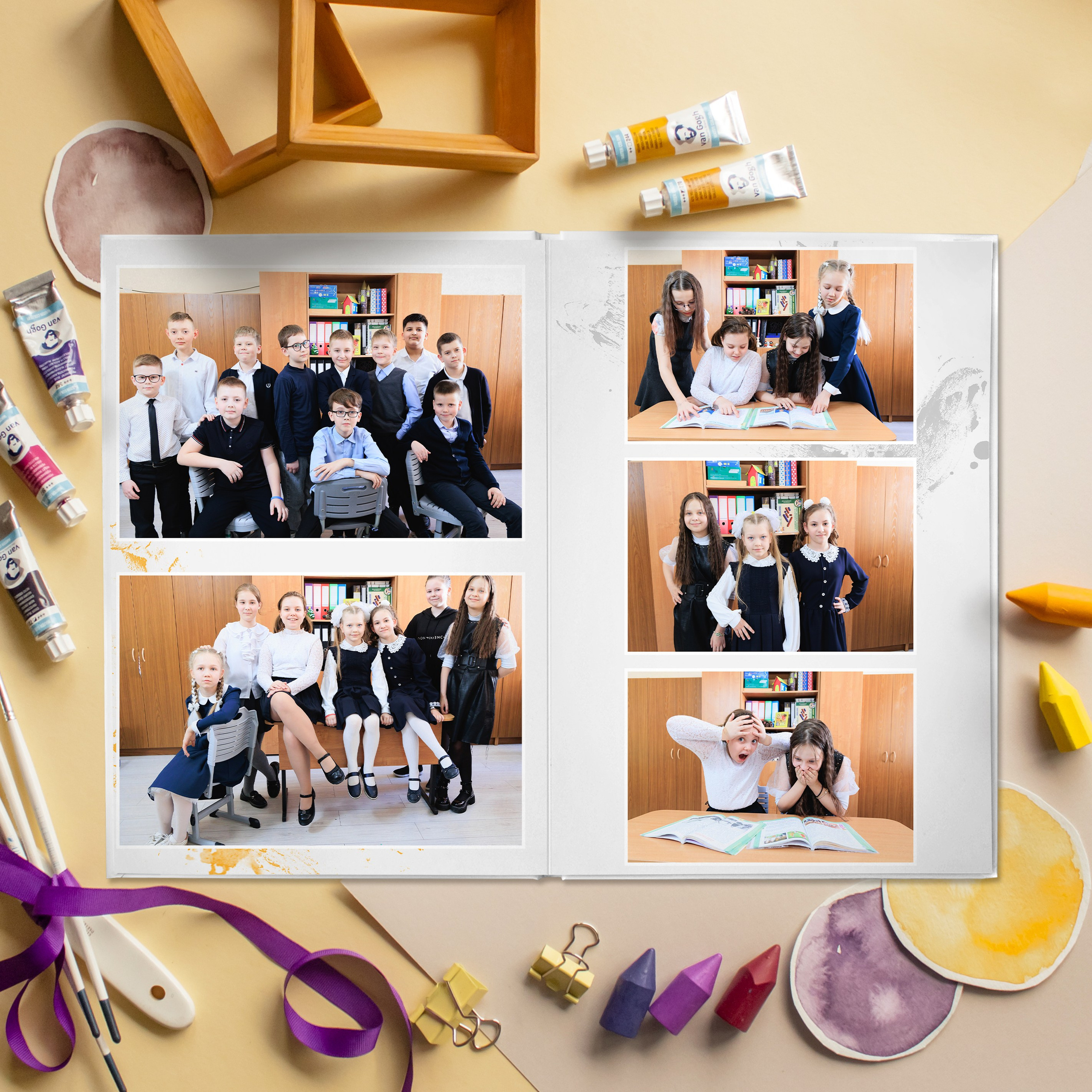 СТАНДАРТ 3 разворота. Выпускные альбомы для детского сада и школы в Москве