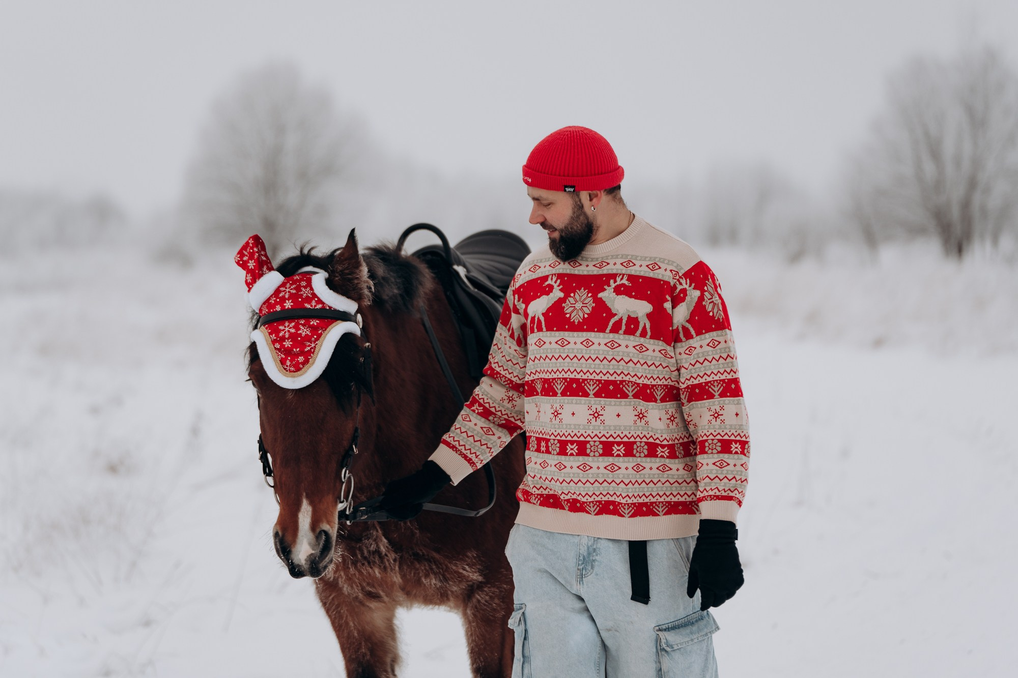 Зимняя фотосессия с лошадьми для двоих. Свадебный и репортажный фотограф в Ярославле Евгений Сальников