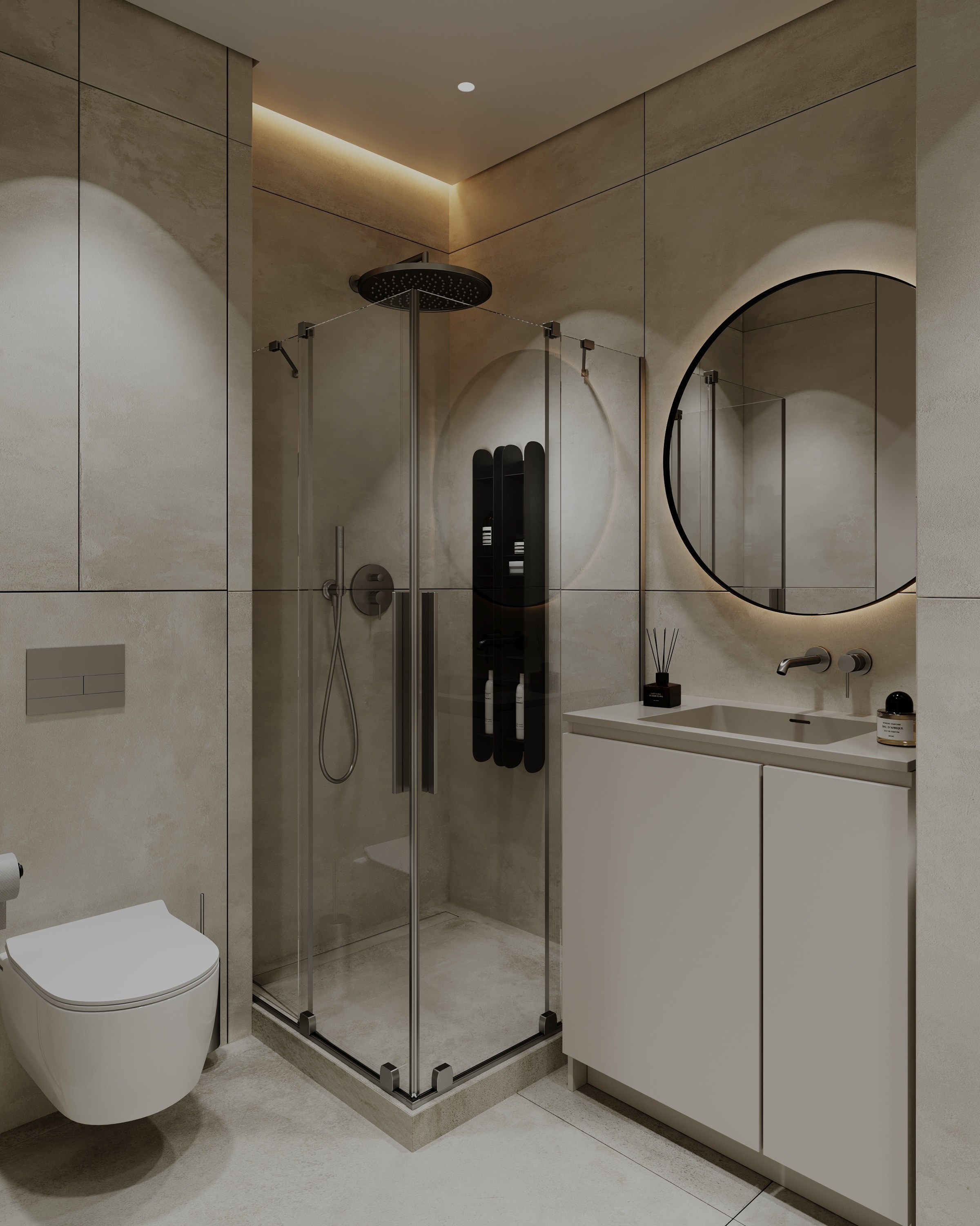 Санузел № 2. Визуализации интерьера