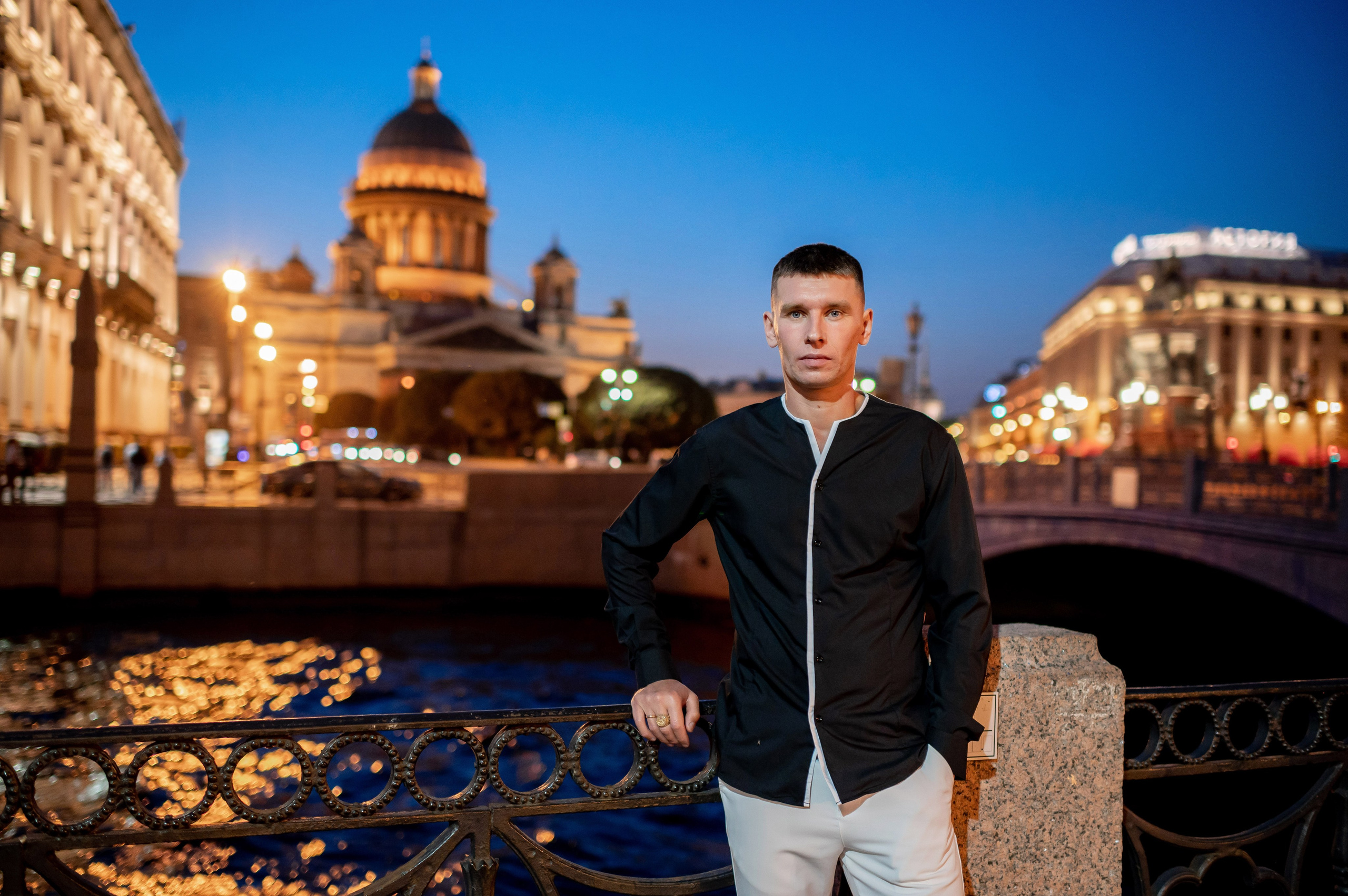 Екатерина и Андрей (свадебная фотосессия в вечернем Петербурге). Портретный, семейный и свадебный фотограф в Санкт-Петербурге и в Пушкине Ширяев Денис