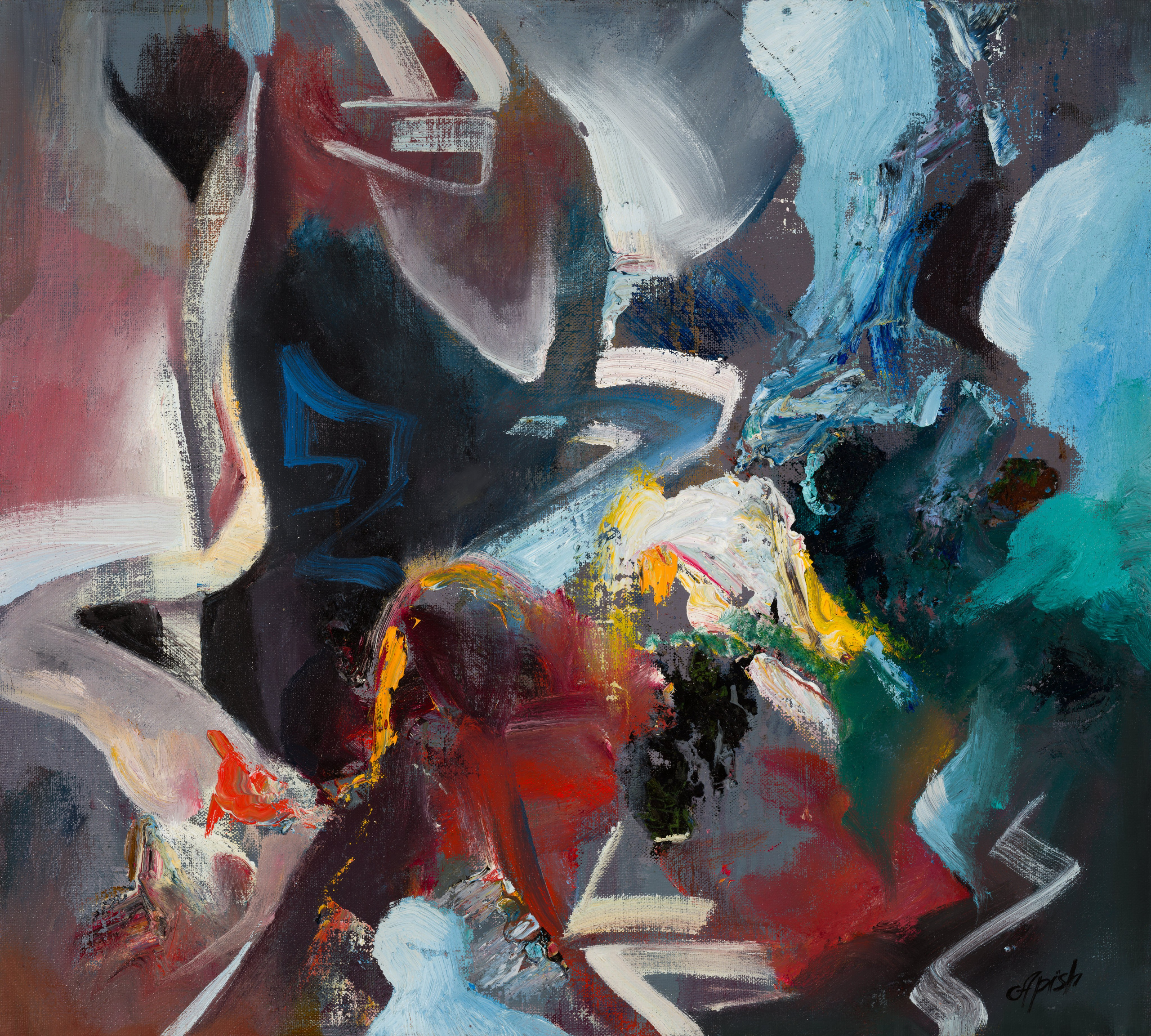 «Ритмический узел» - художник Алексей Апиш (холст, масло, 48x53 см, 2018)