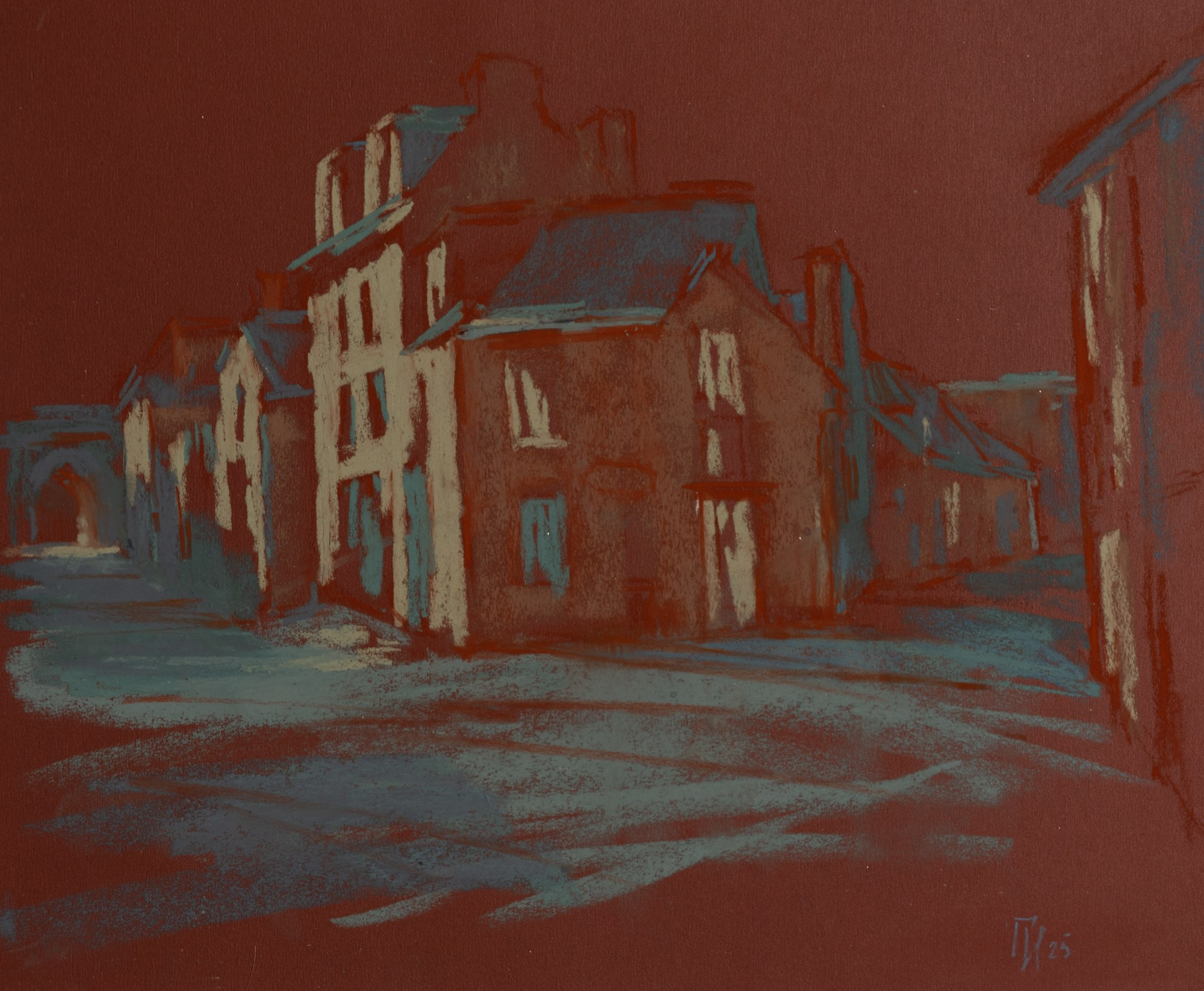 Франция, Динан. Пастель, 34x28см