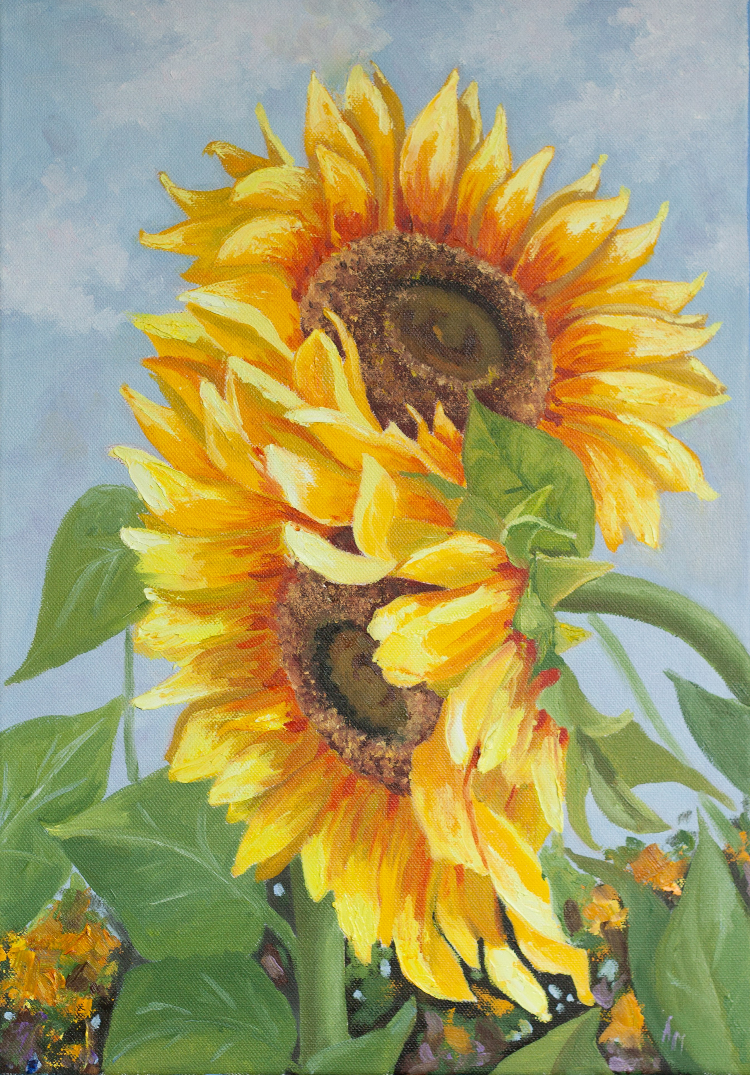 Картина маслом на холсте — Подсолнухи, художник Алёна Мосина, Саратов