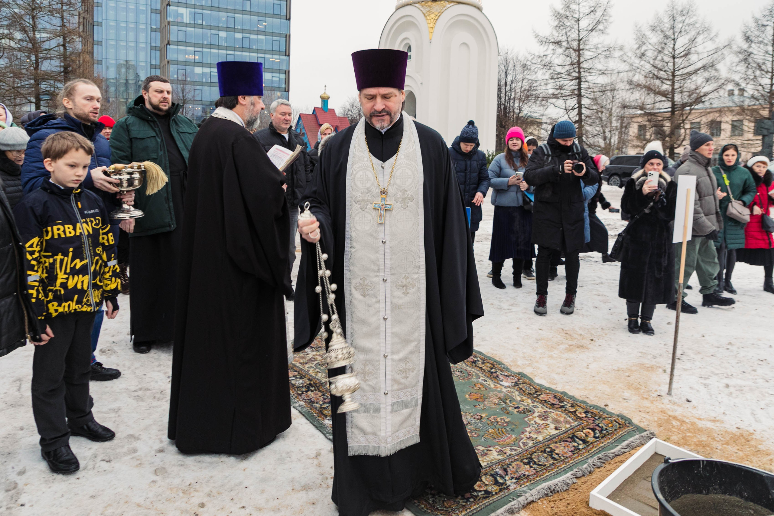 Церемония закладки первого кирпича в основание будущего фундамента музея блокады Ленинграда