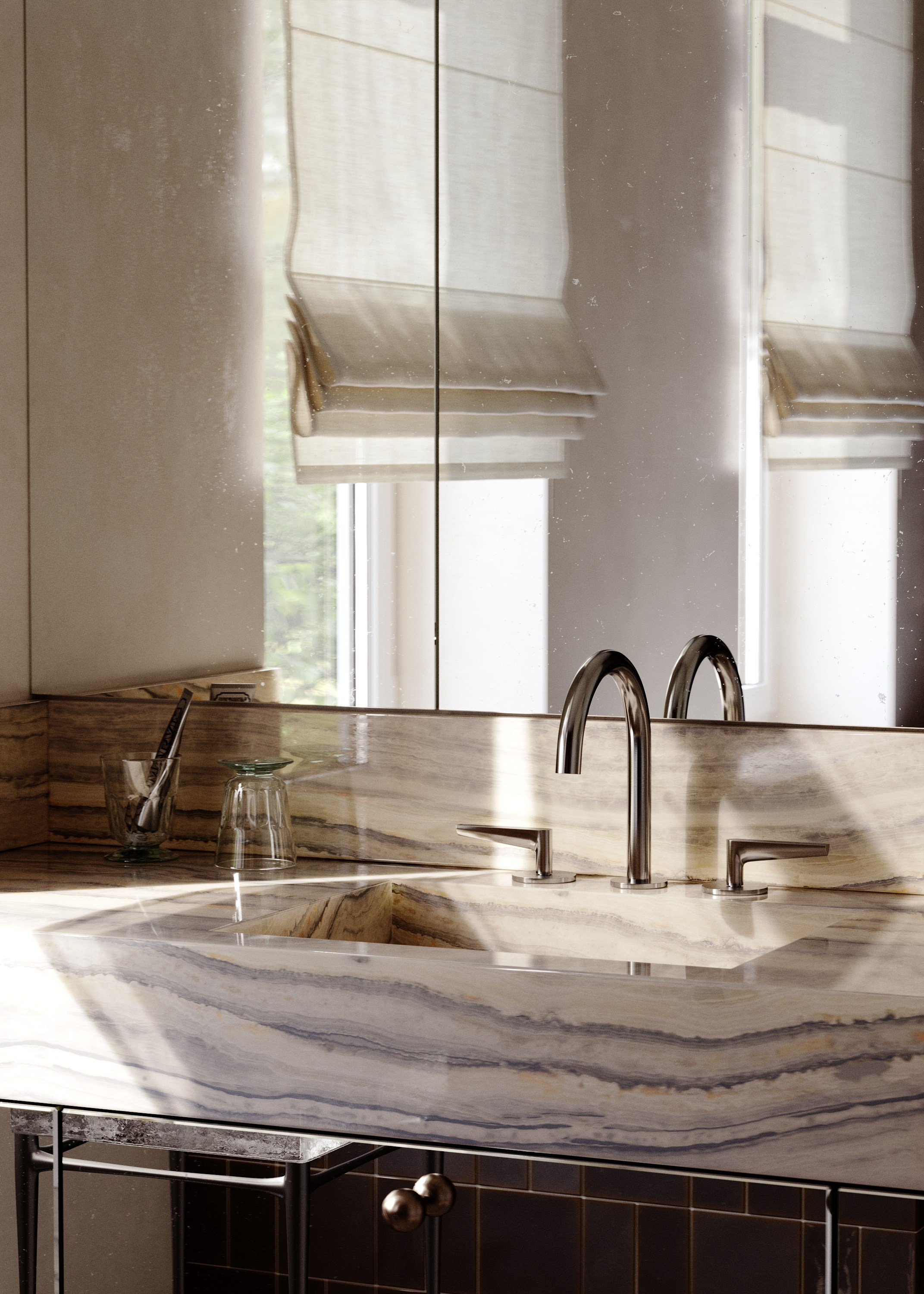 Ванная с видом на сад. 3d визуализатор Валерия Романова