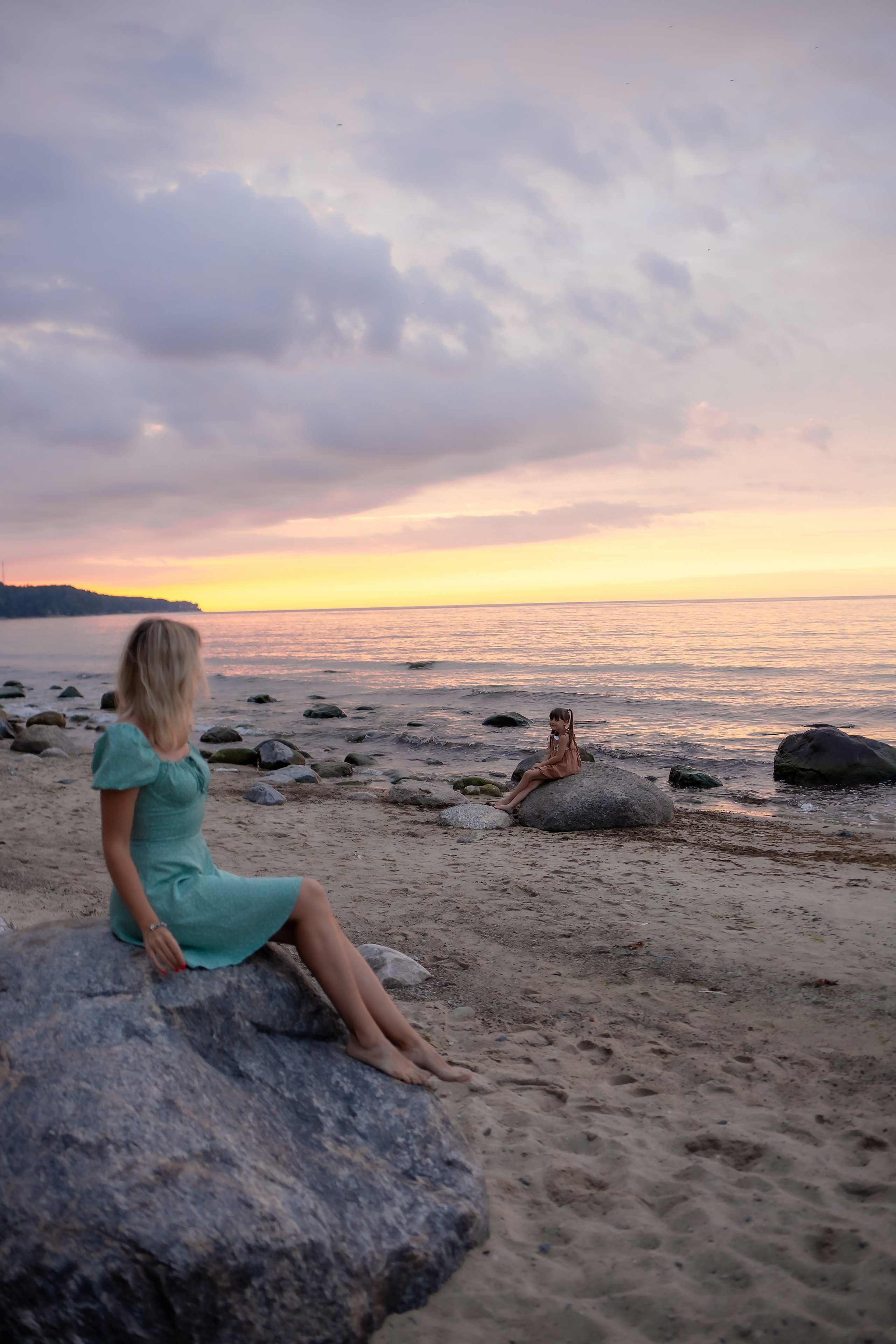 Есеня, Леня и Аня. Закат в Куликово. Фотограф в Калининграде Решетникова Алина