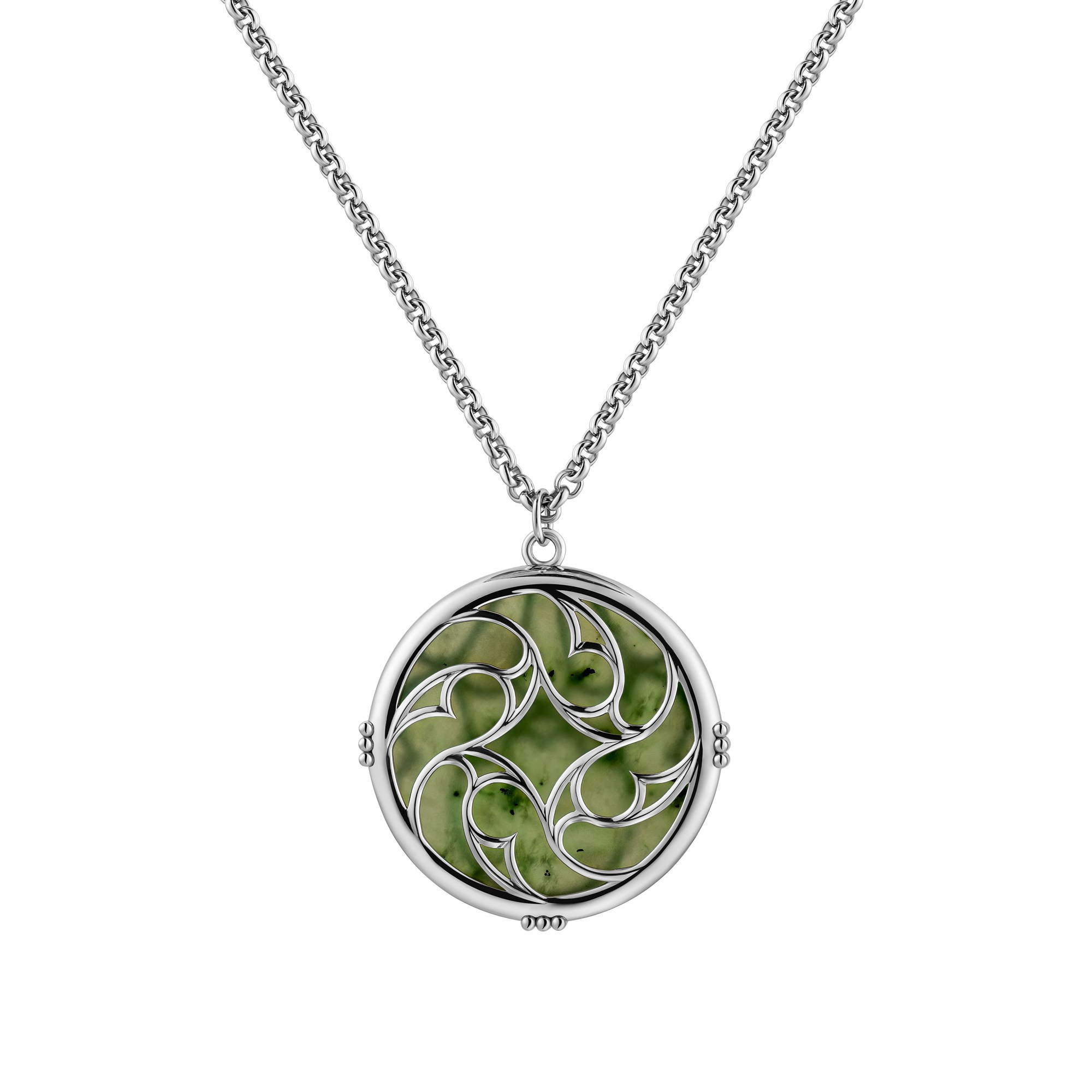 Кулон серебряный с сибирским нефритом