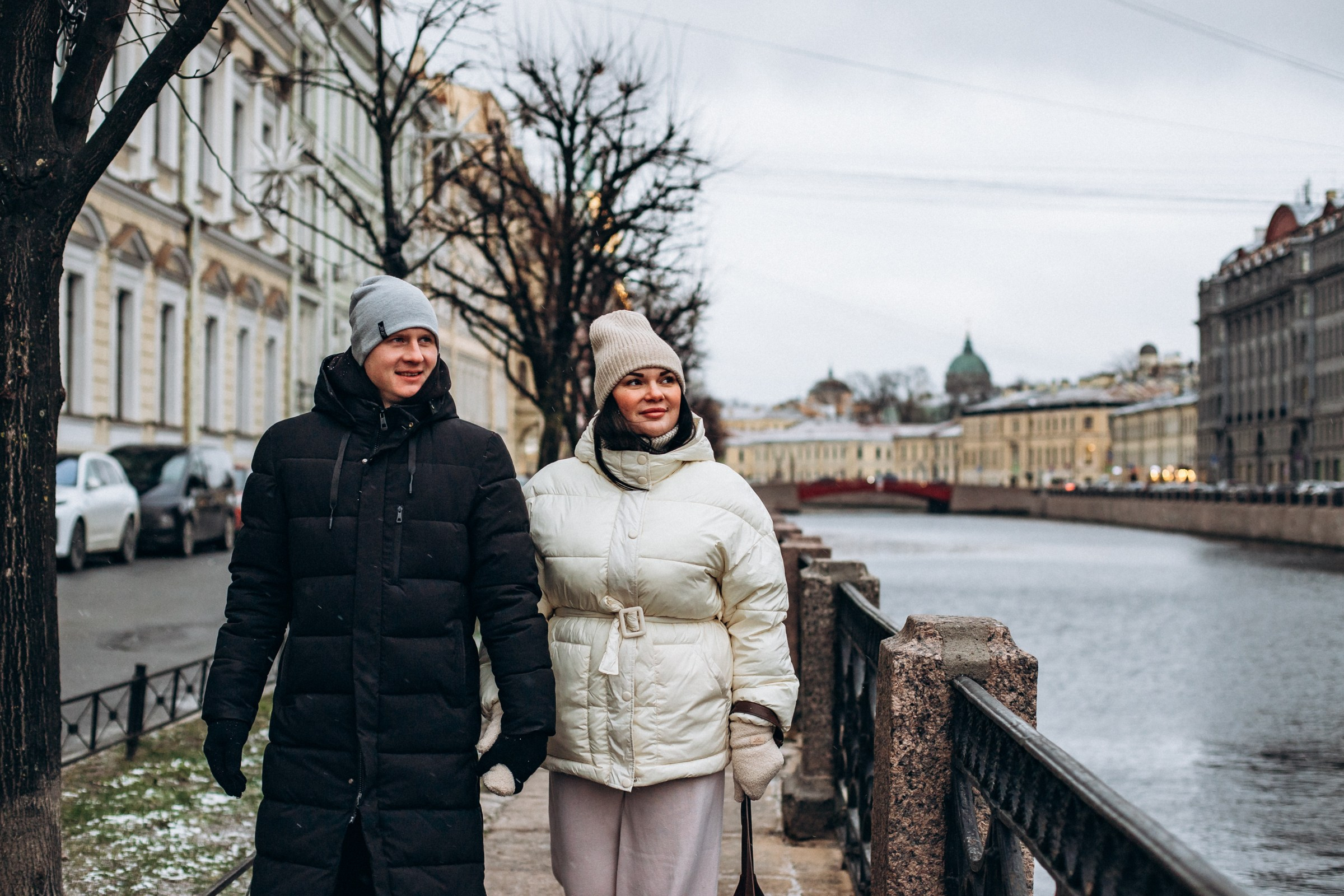 Сергей и Татьяна в декабре. Фотопрогулка в Петербурге. Индивидуальный и семейный фотограф в Санкт-Петербурге