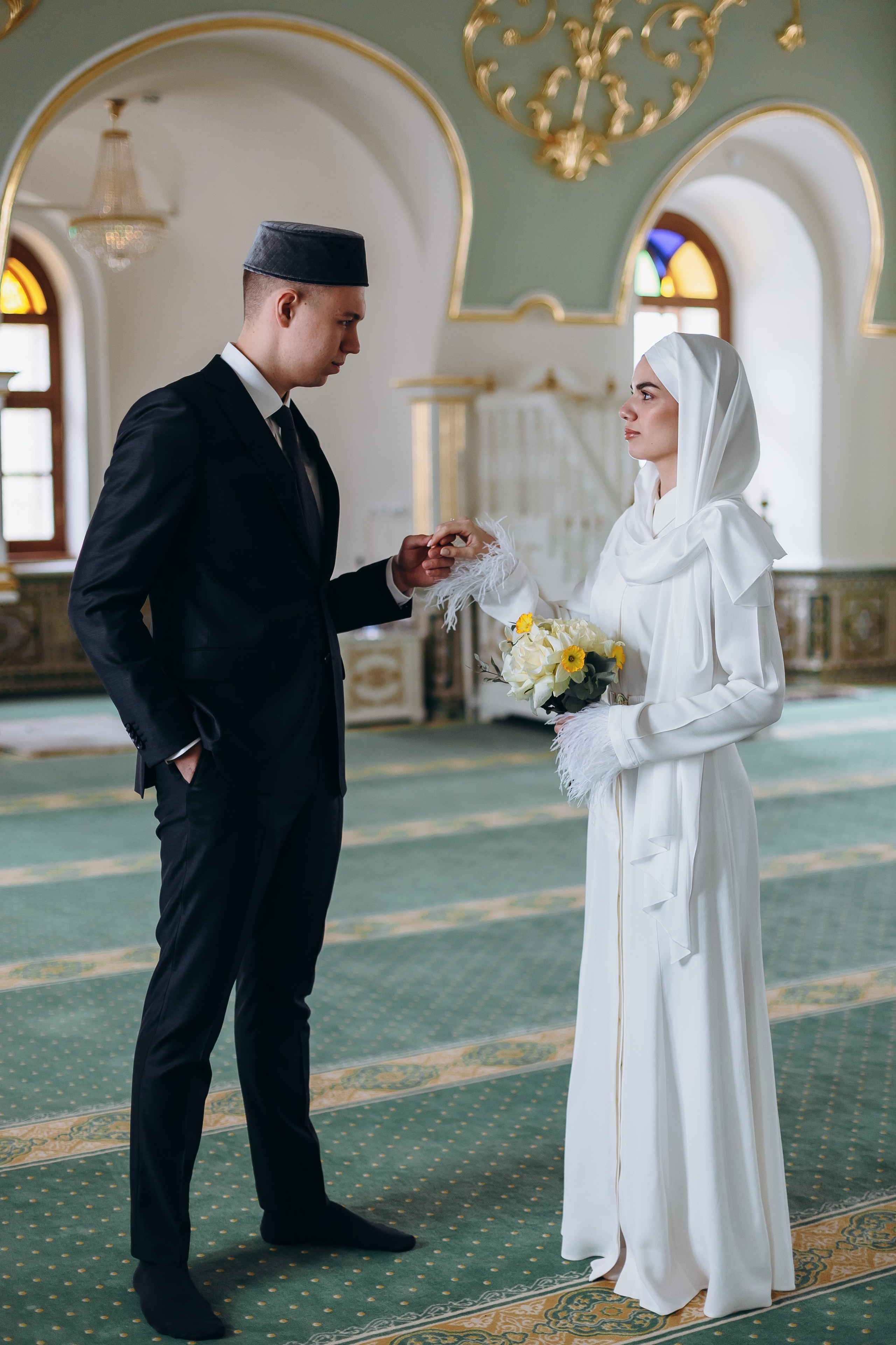 никах в мечети Марджани,  фотосессия в мечети Марджани, фотограф на никах Казань Ranas4you, образ невесты на никах, завязывание платка Казань, платье на никах Казань, фотограф на мусульманские свадьбы Ranas4you