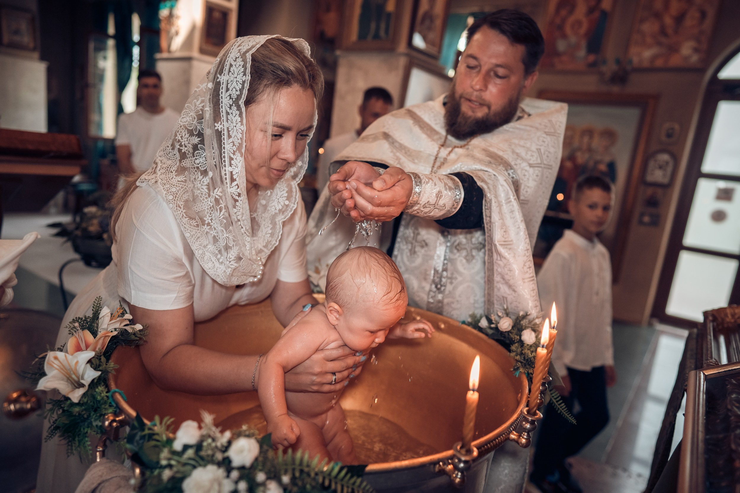 Крещение в храме Прп.Сергия Радонежского с. Орлиное. Церковный фотограф Севастополь