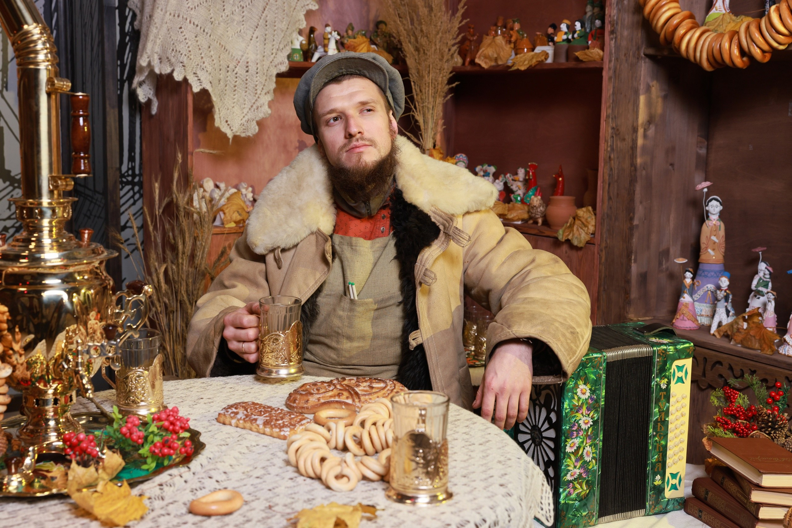 Фотозона в народном стиле с самоваром в «Добродее». Фотограф в Туле Крупский АнДРей. Фотостудия «КАДР71» в Туле