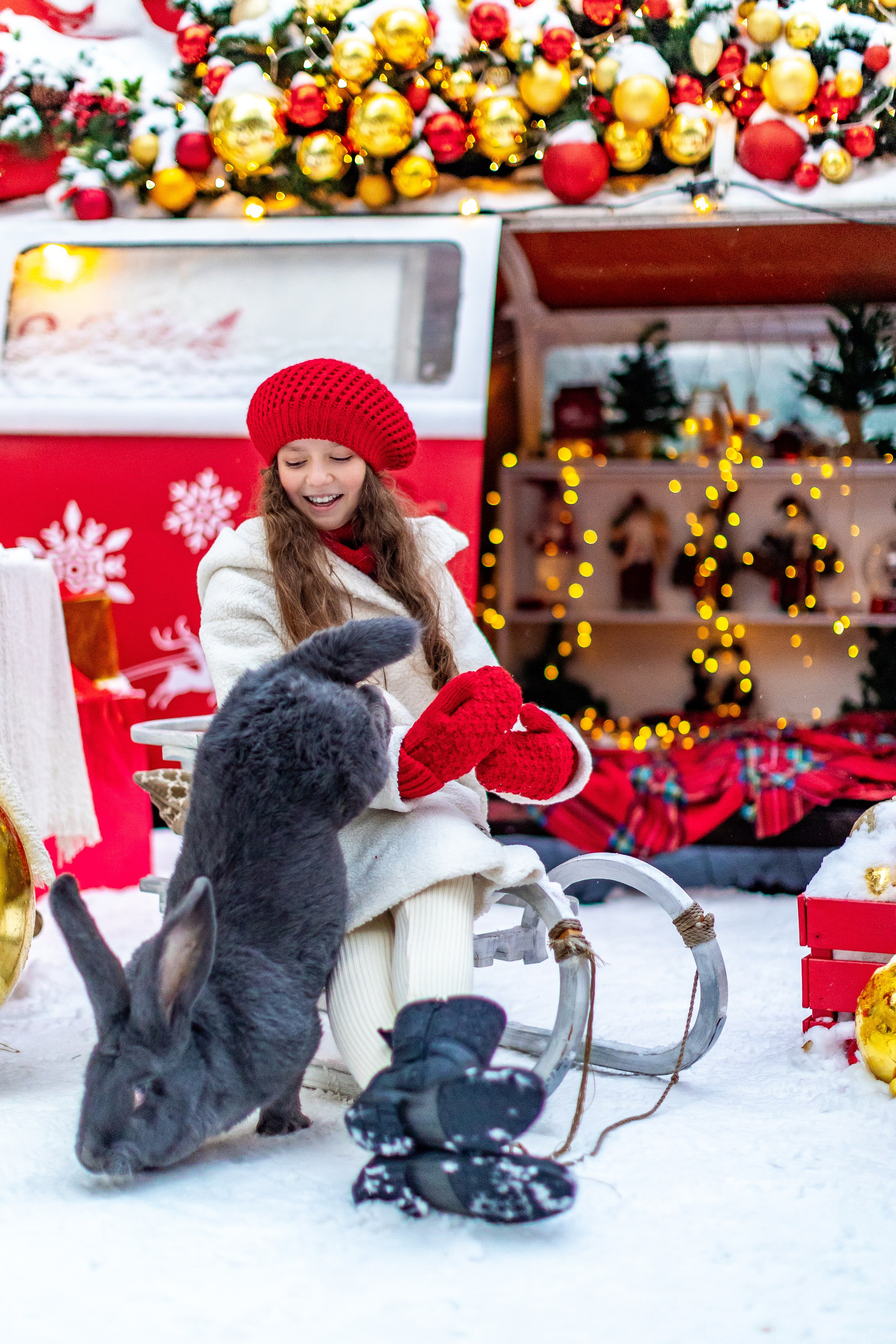 Полина и гигантский кролик Зая. Фото и видео Москва. Свадебный фотограф, видеограф, фотосессии, видеосъемка