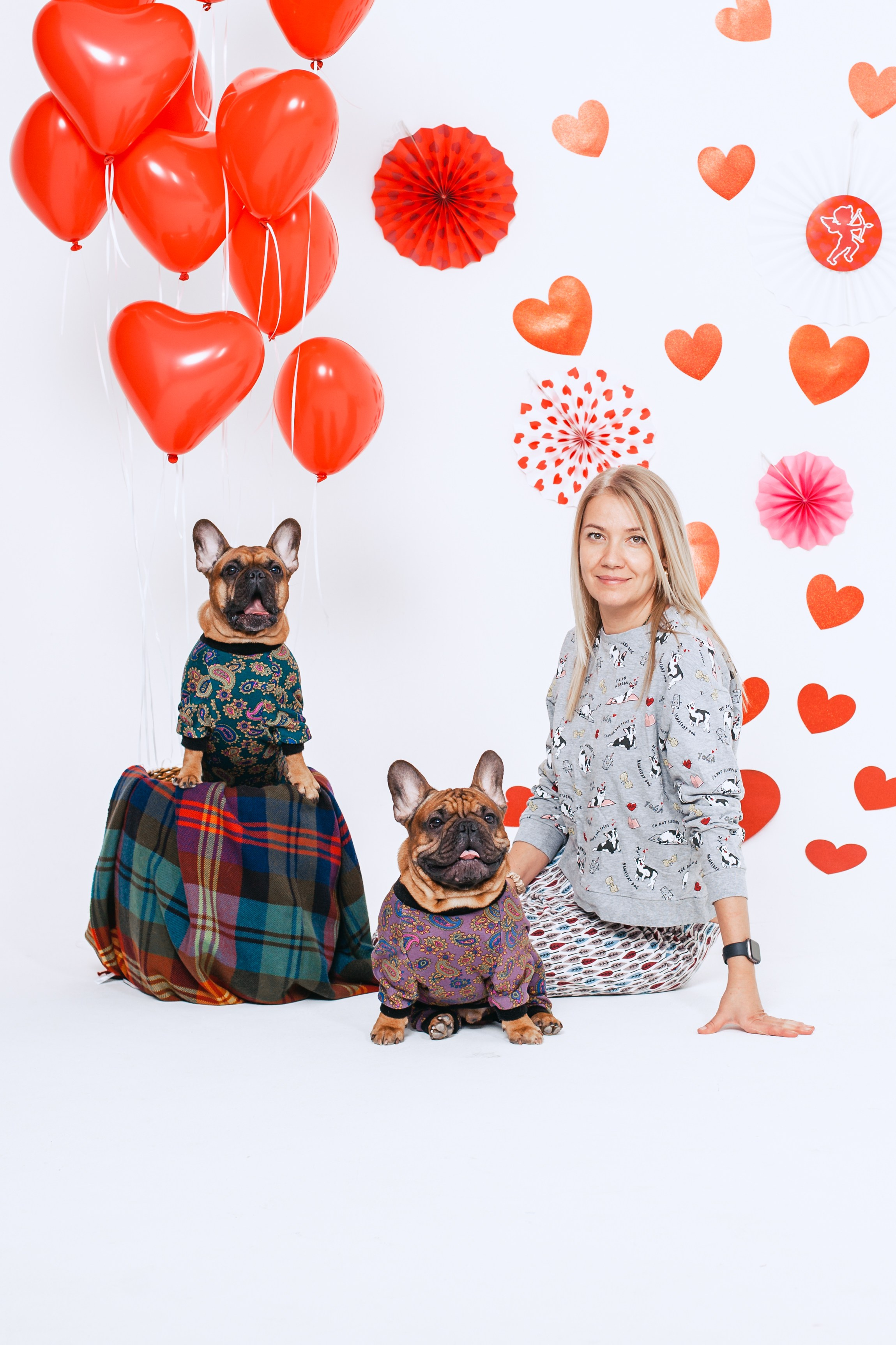 Пижамная вечеринка французских бульдогов и их хозяев. Фотограф-анималист Татьяна Степанова