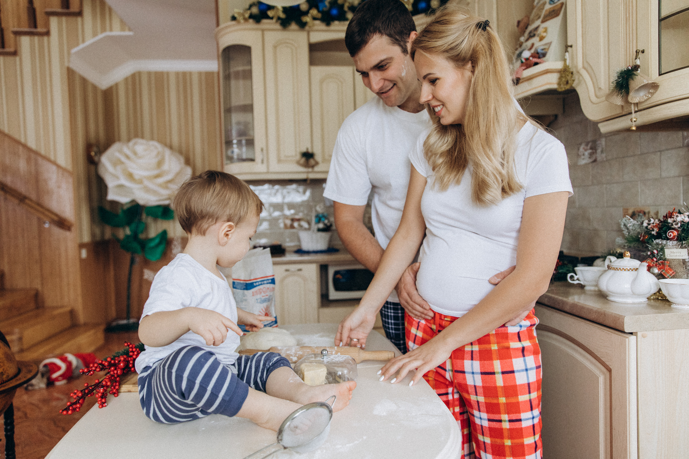Новый год, Даня, мама Оля, папа Миша. Семейный фотограф Оля Гладченко