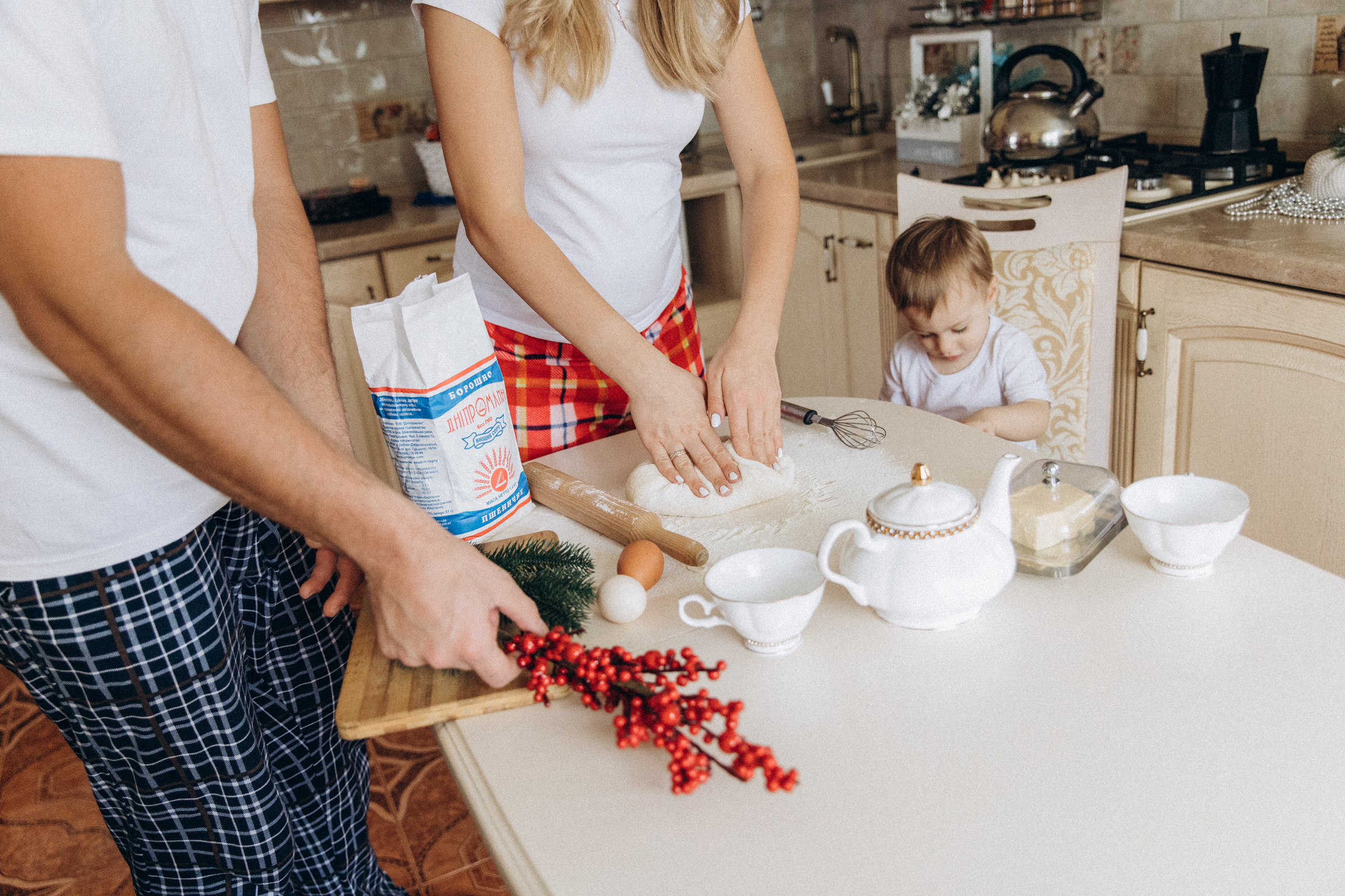 Новый год, Даня, мама Оля, папа Миша. Семейный фотограф Оля Гладченко