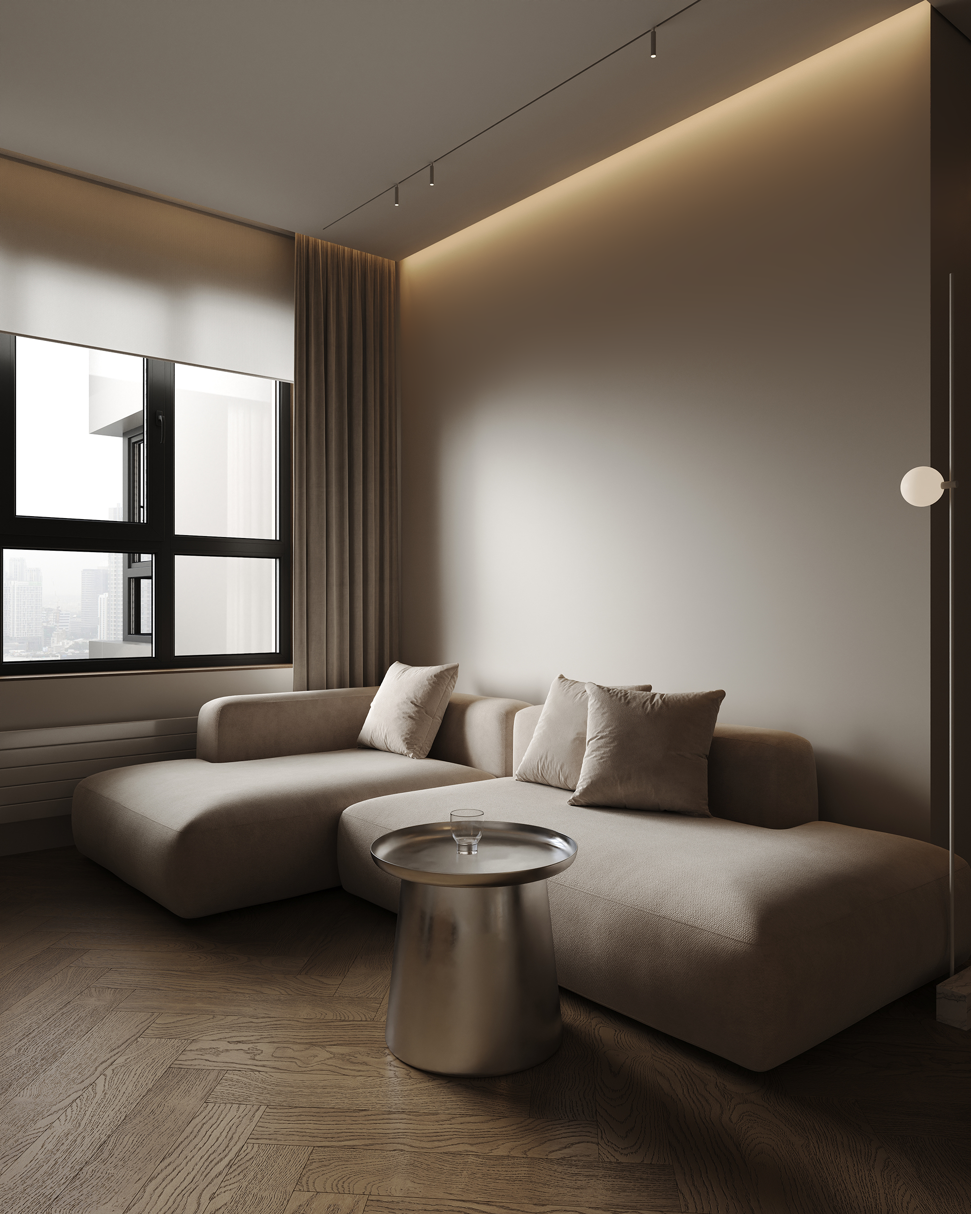 Кухня-гостиная ЖК «Парк столиц». 3D визуализация интерьера Надежда Соколова