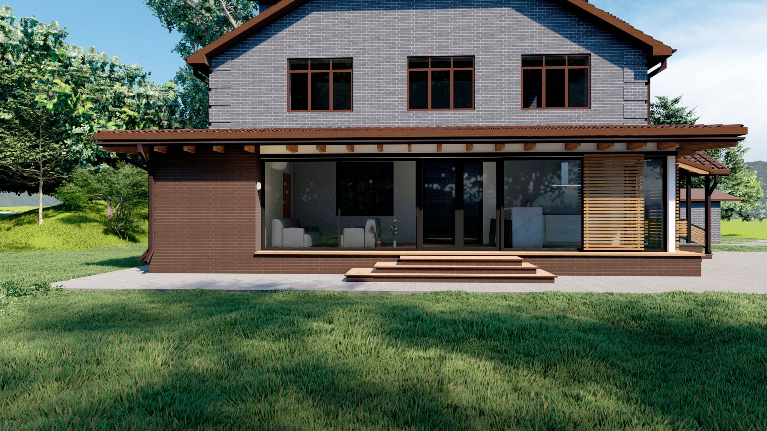 Реконструкция крыльца и пристройки. Эскизный проект. RASEN DESIGN. Архитектурные проекты зданий, интерьеров и благоустройства