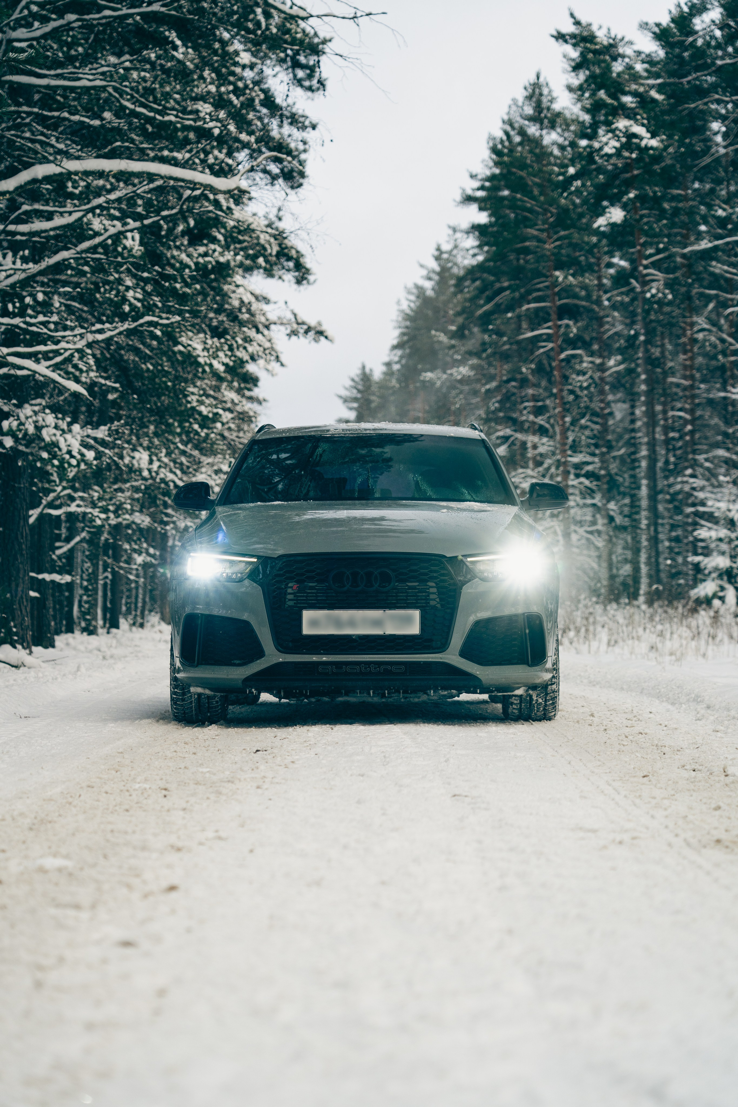 Audi Q3 Snow. Автомобильный фотограф в Санкт-Петербурге