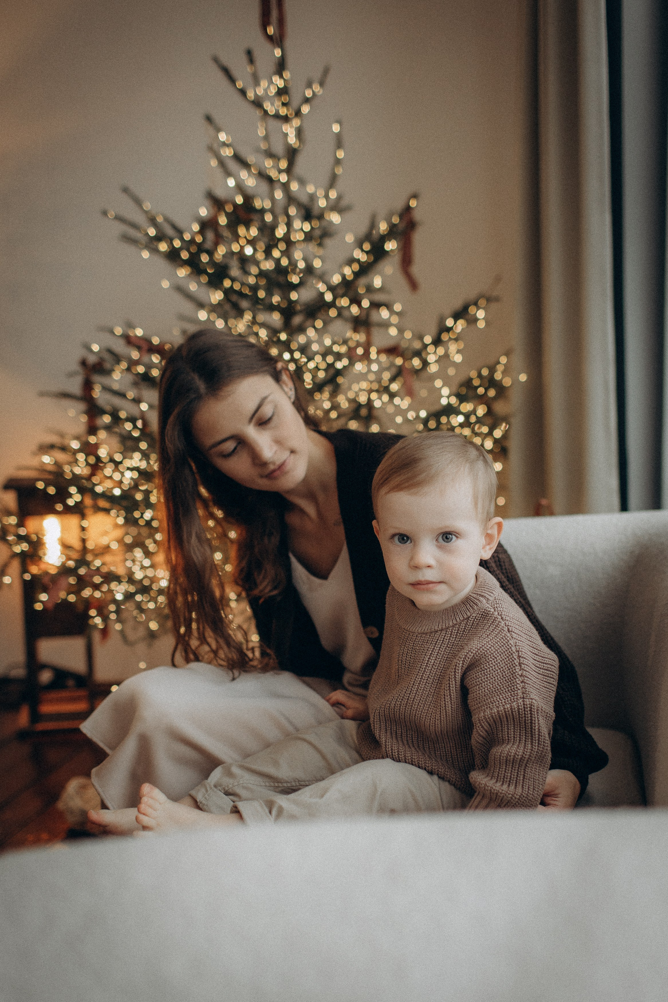 Семейная новогодняя фотосессия Москва мама и сын. Фотограф Владимир Москва