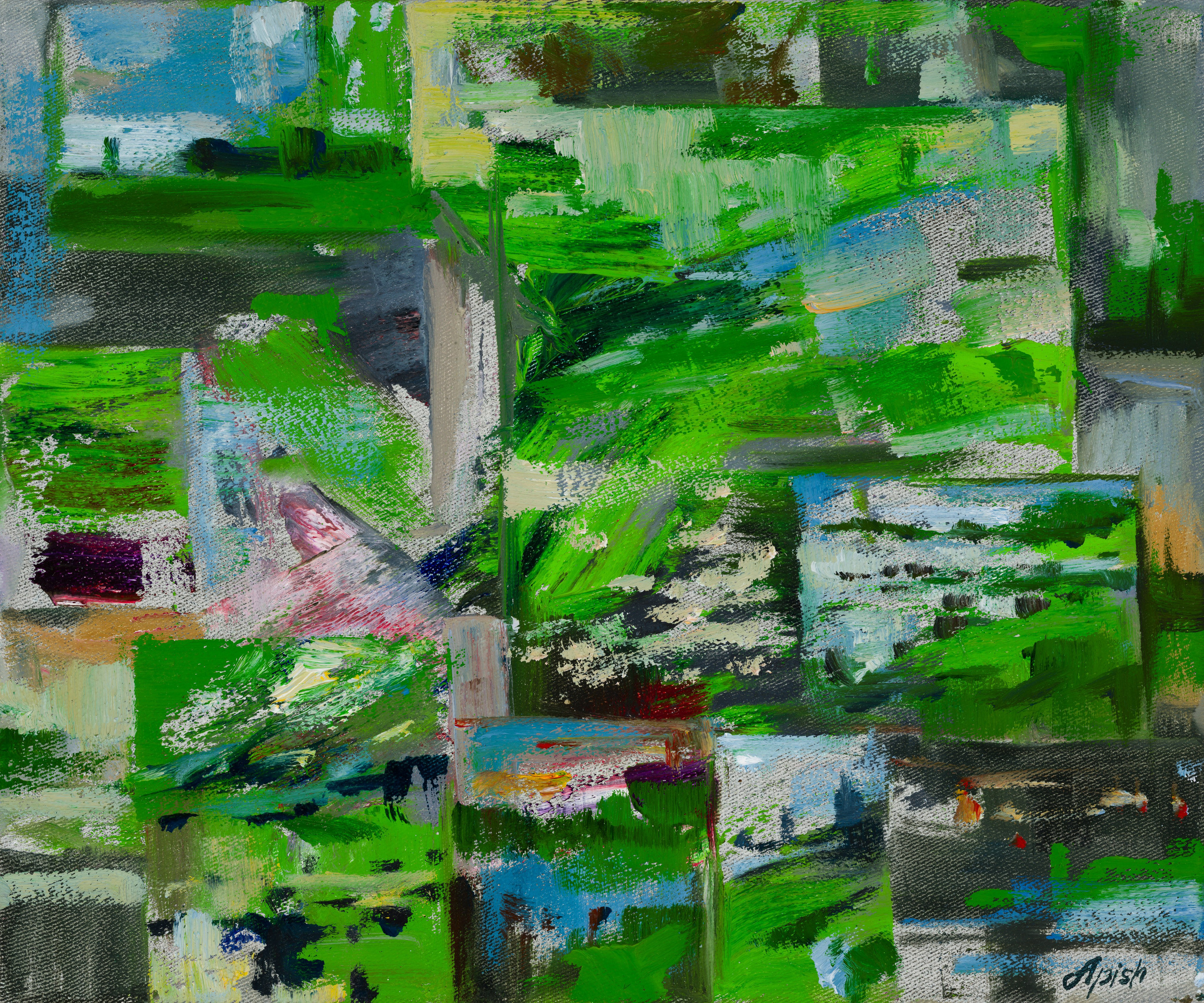 «Лоскуты воспоминаний 11» - художник Алексей Апиш (холст, масло, 25x30 см, 2025)