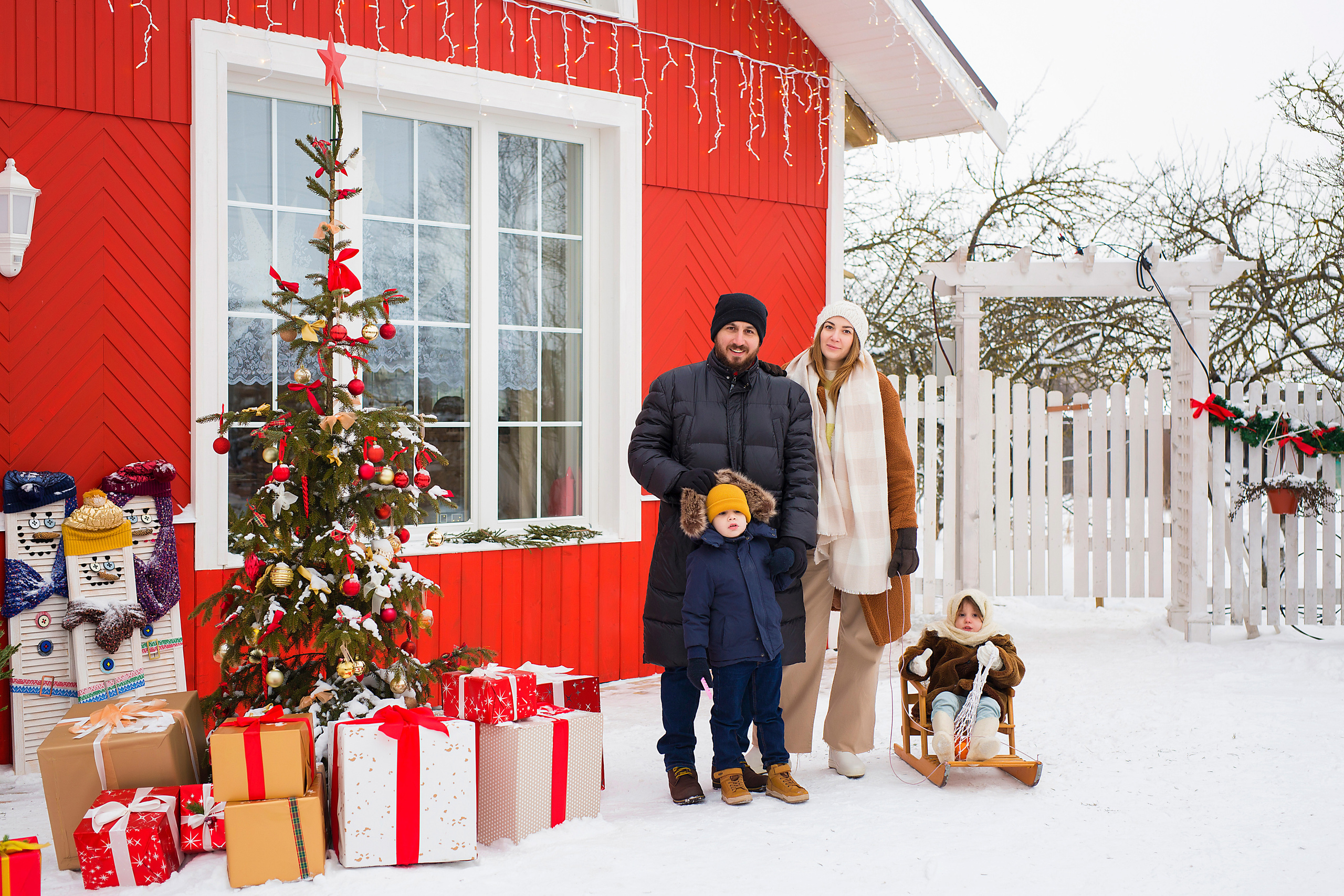 Новогодняя фотосессия на улице. Семейный и свадебный фотограф в Санкт-Петербурге Татьяна Швыкова
