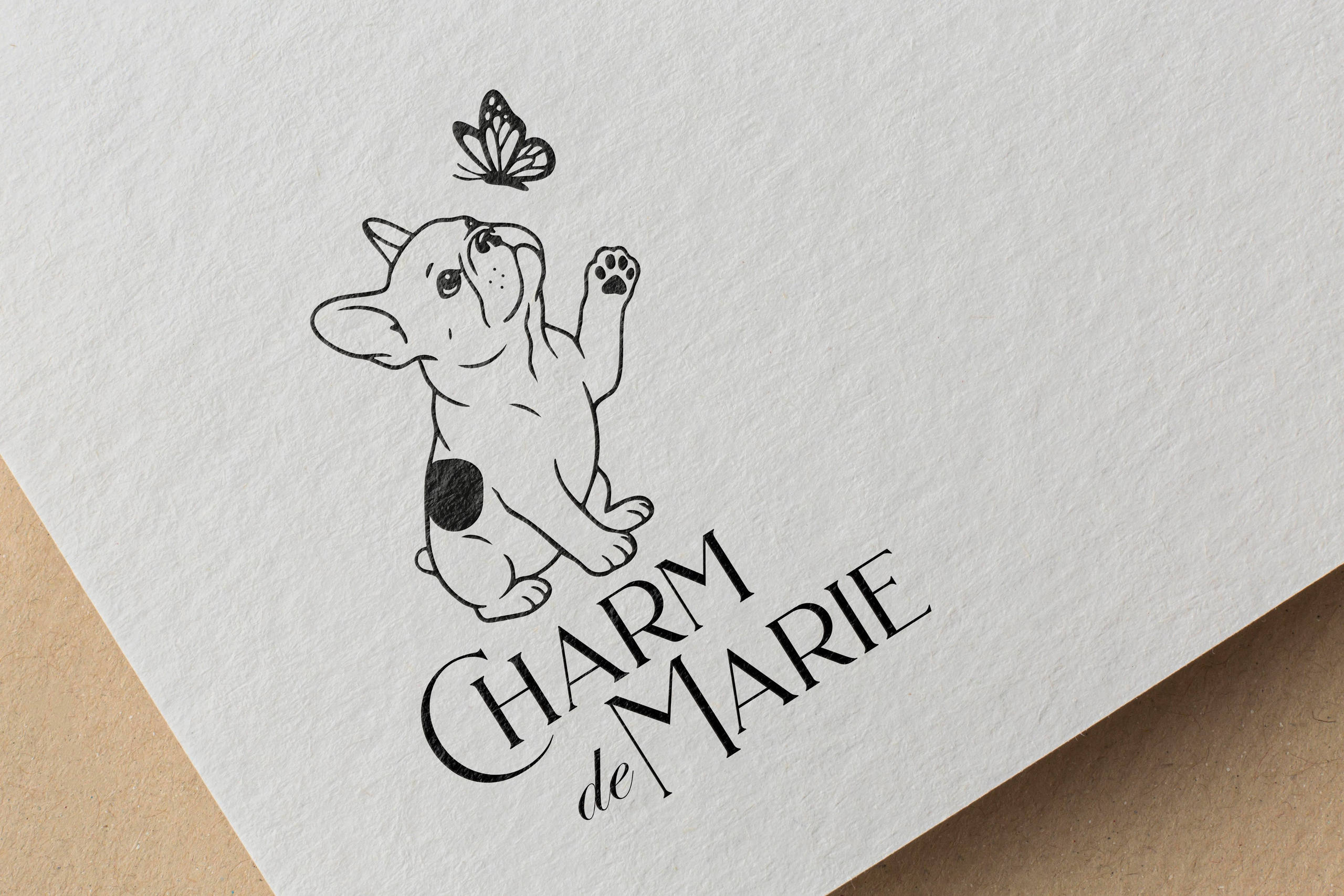 Логотип для питомника французских бульдогов "Charm de Marie"
