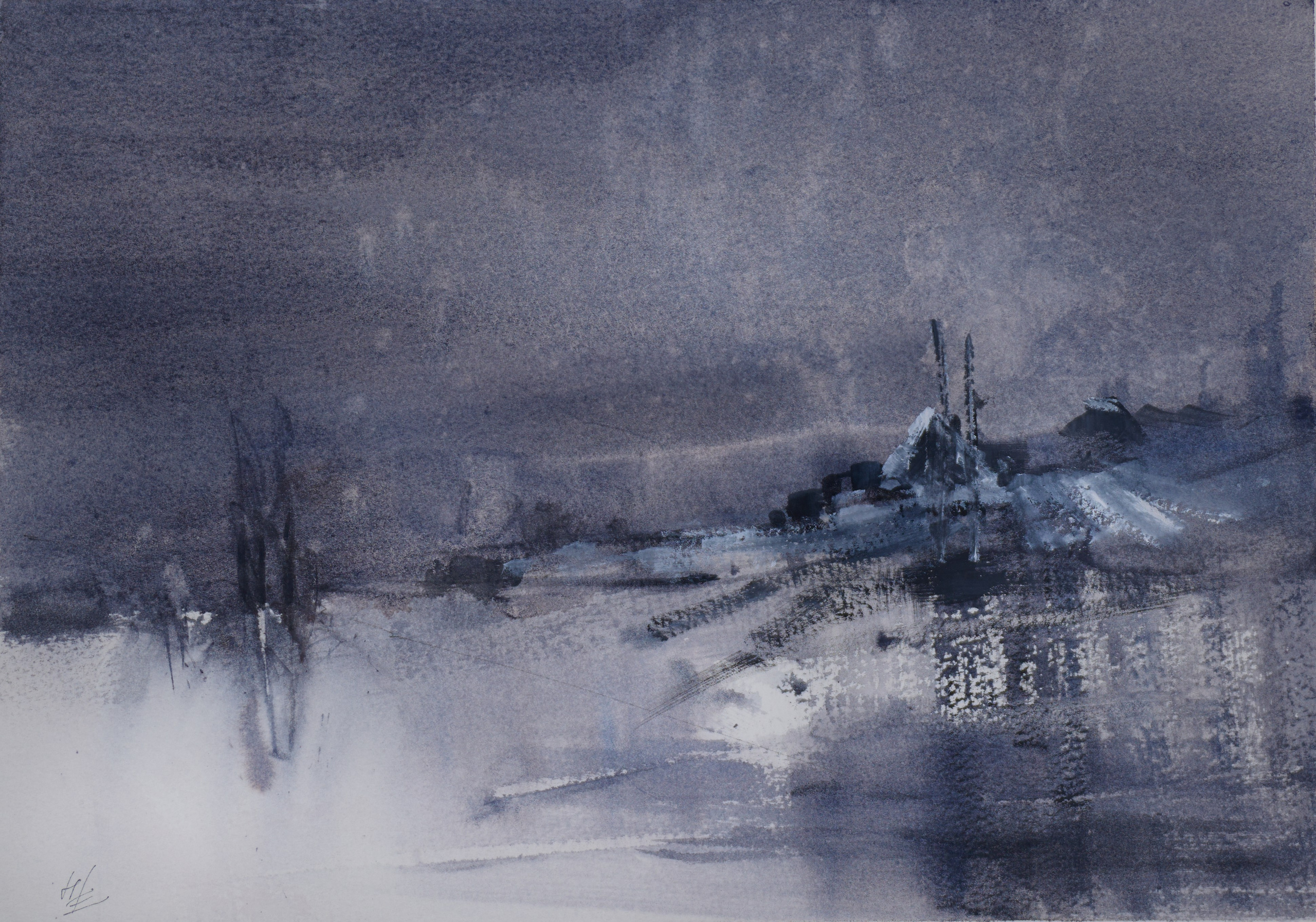 Пейзаж 4 серии работ ЗИМА (23×33см) 6 000 р. ГАЛЕРЕЯ