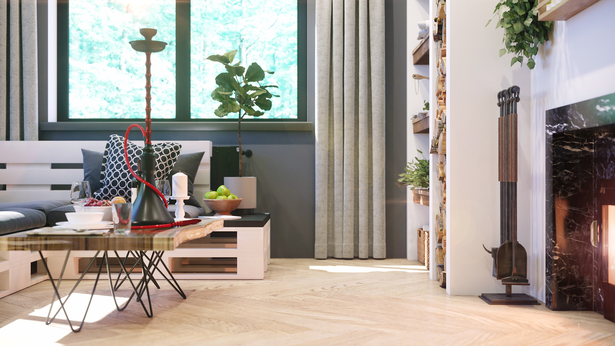 Комната отдыха в зоне бани-спа. Intoo.ru — Дизайн интерьера в Москве. Частный дизайнер Роман Королев