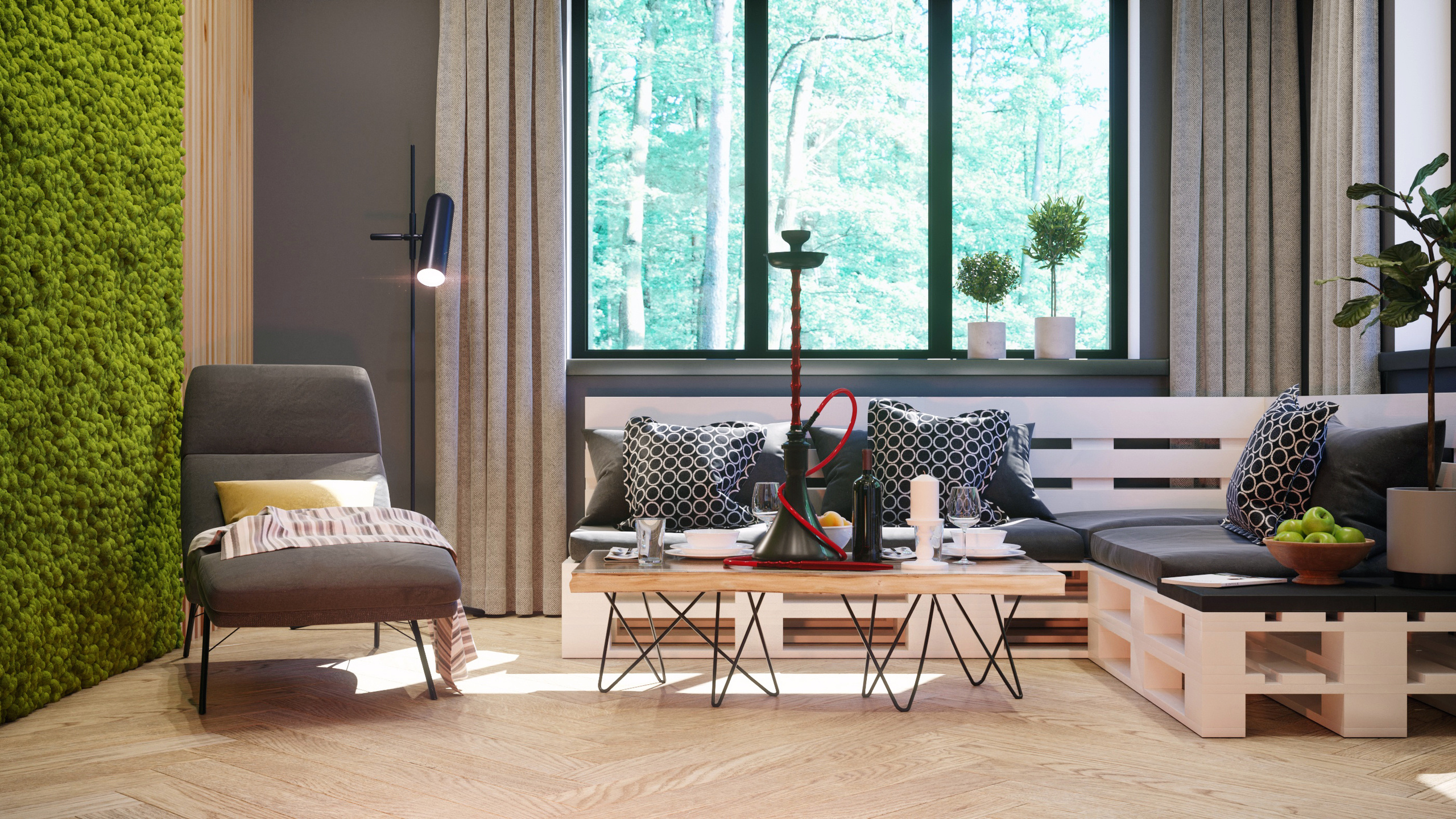 Комната отдыха в зоне бани-спа. Intoo.ru — Дизайн интерьера в Москве. Частный дизайнер Роман Королев