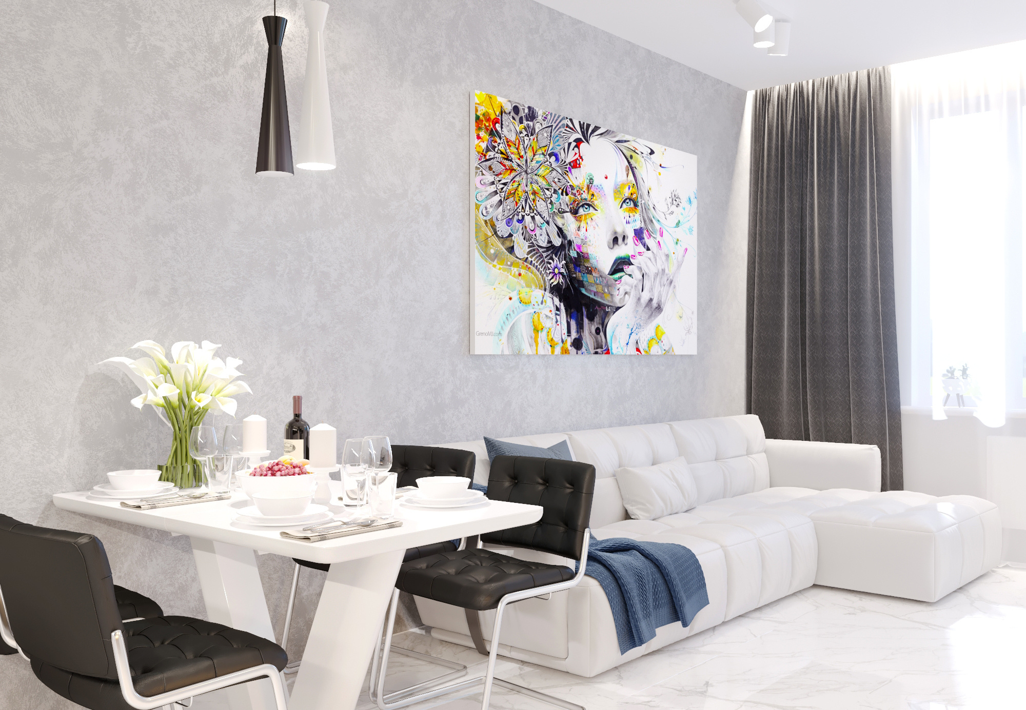 Гостиная — кухня. Intoo.ru — Дизайн интерьера в Москве. Частный дизайнер Роман Королев