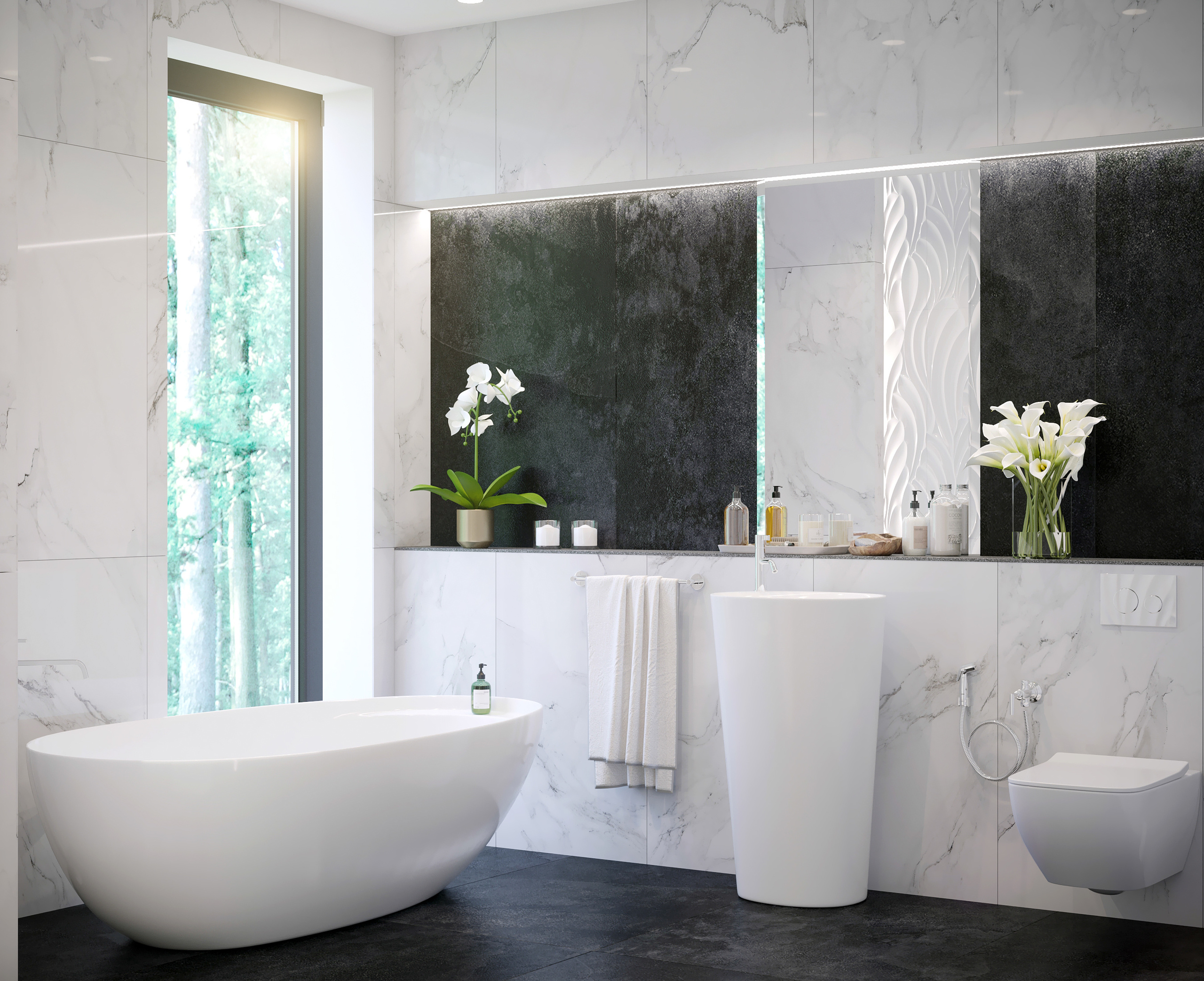 Санузел второго этажа. Intoo.ru — Дизайн интерьера в Москве. Частный дизайнер Роман Королев