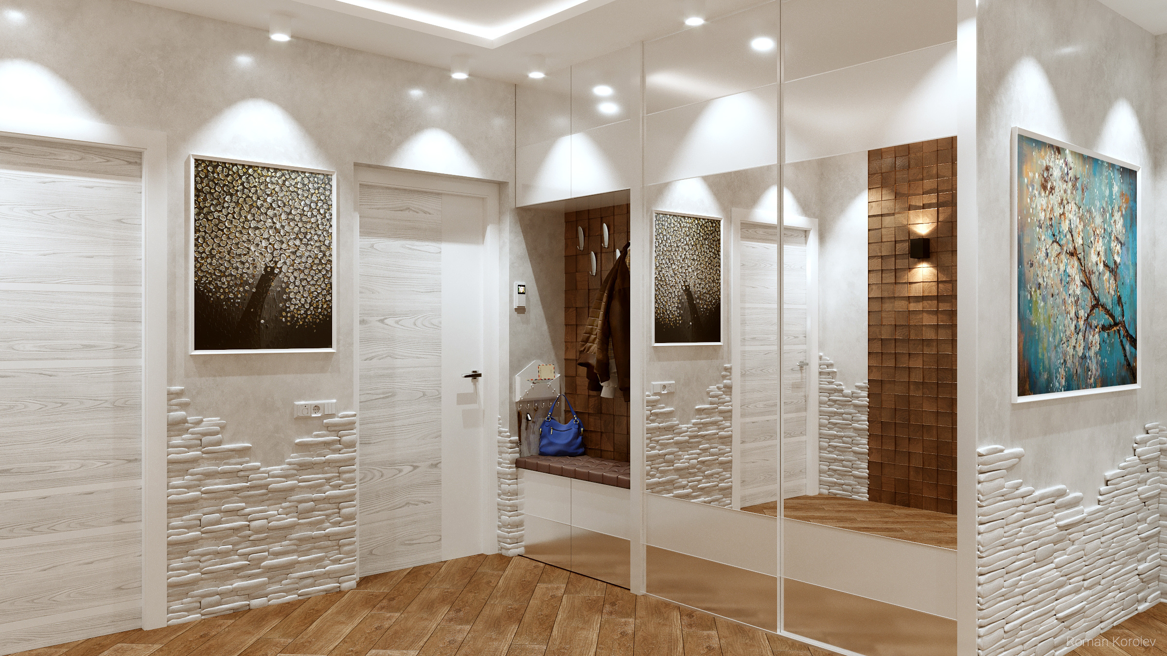 Прихожая. Intoo.ru — Дизайн интерьера в Москве. Частный дизайнер Роман Королев