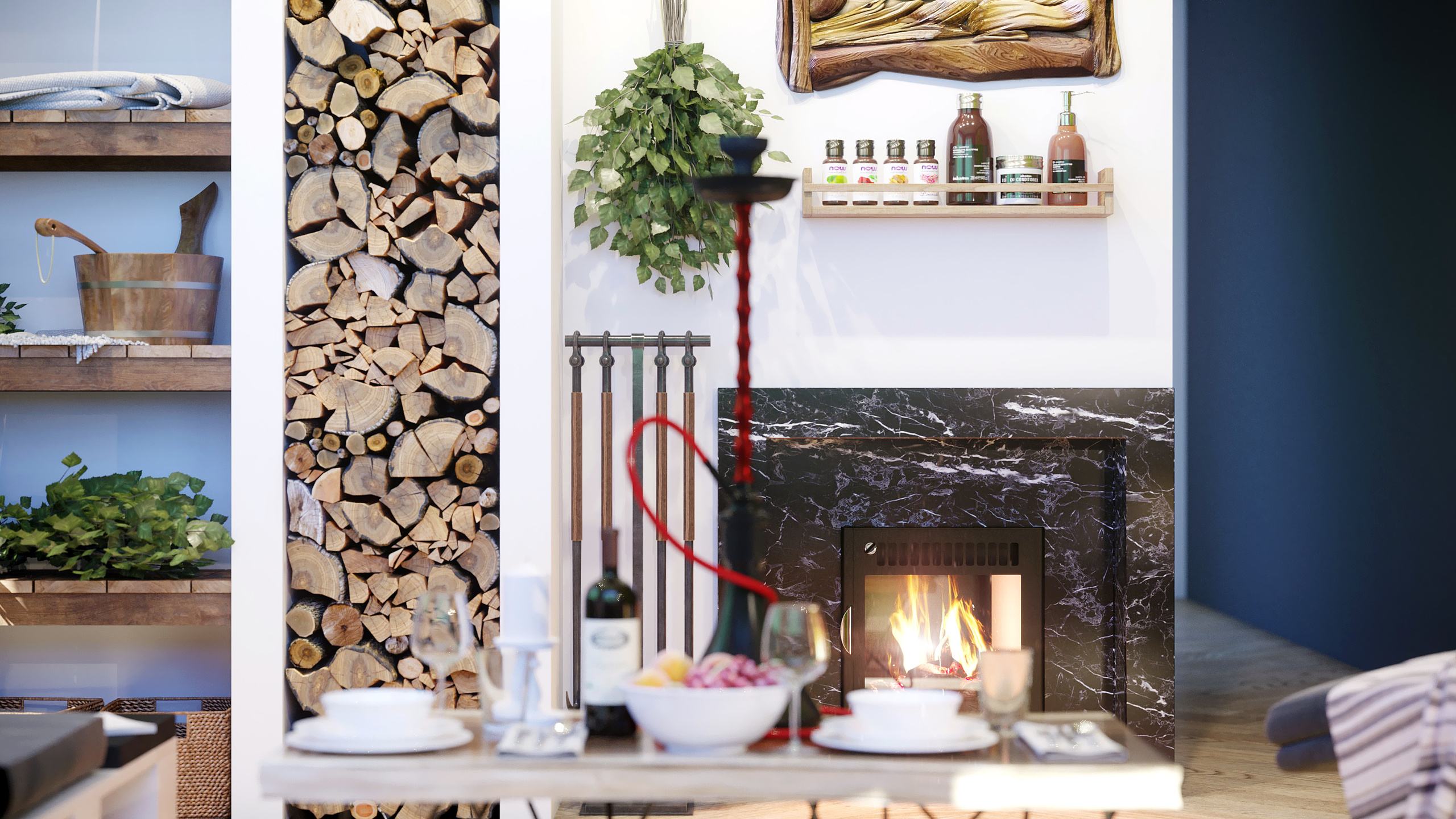 Комната отдыха в зоне бани-спа. Intoo.ru — Дизайн интерьера в Москве. Частный дизайнер Роман Королев