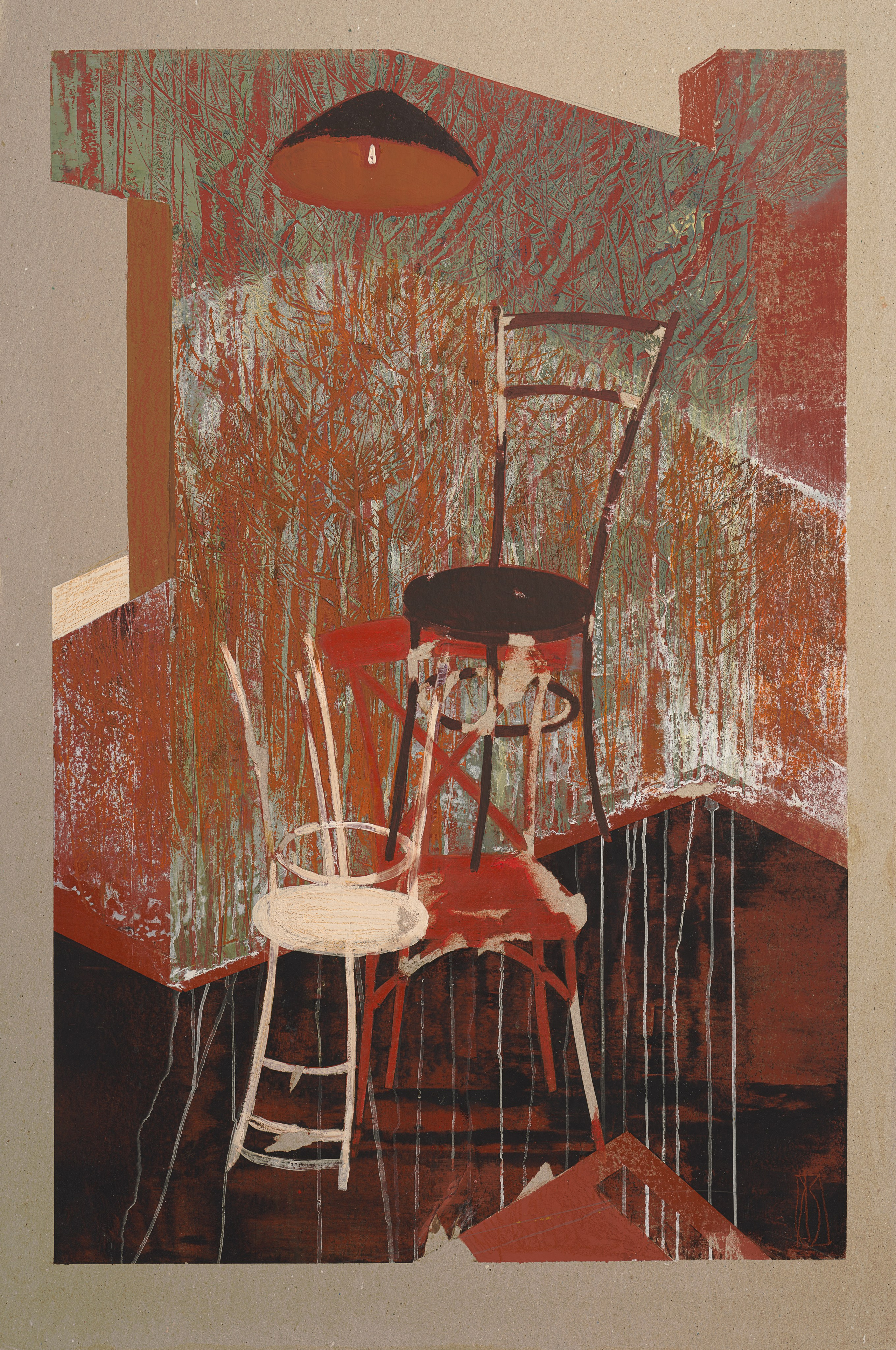 «Театр» - художник Лариса Блохина (картон, смешанная техника, 119x79, 2024)