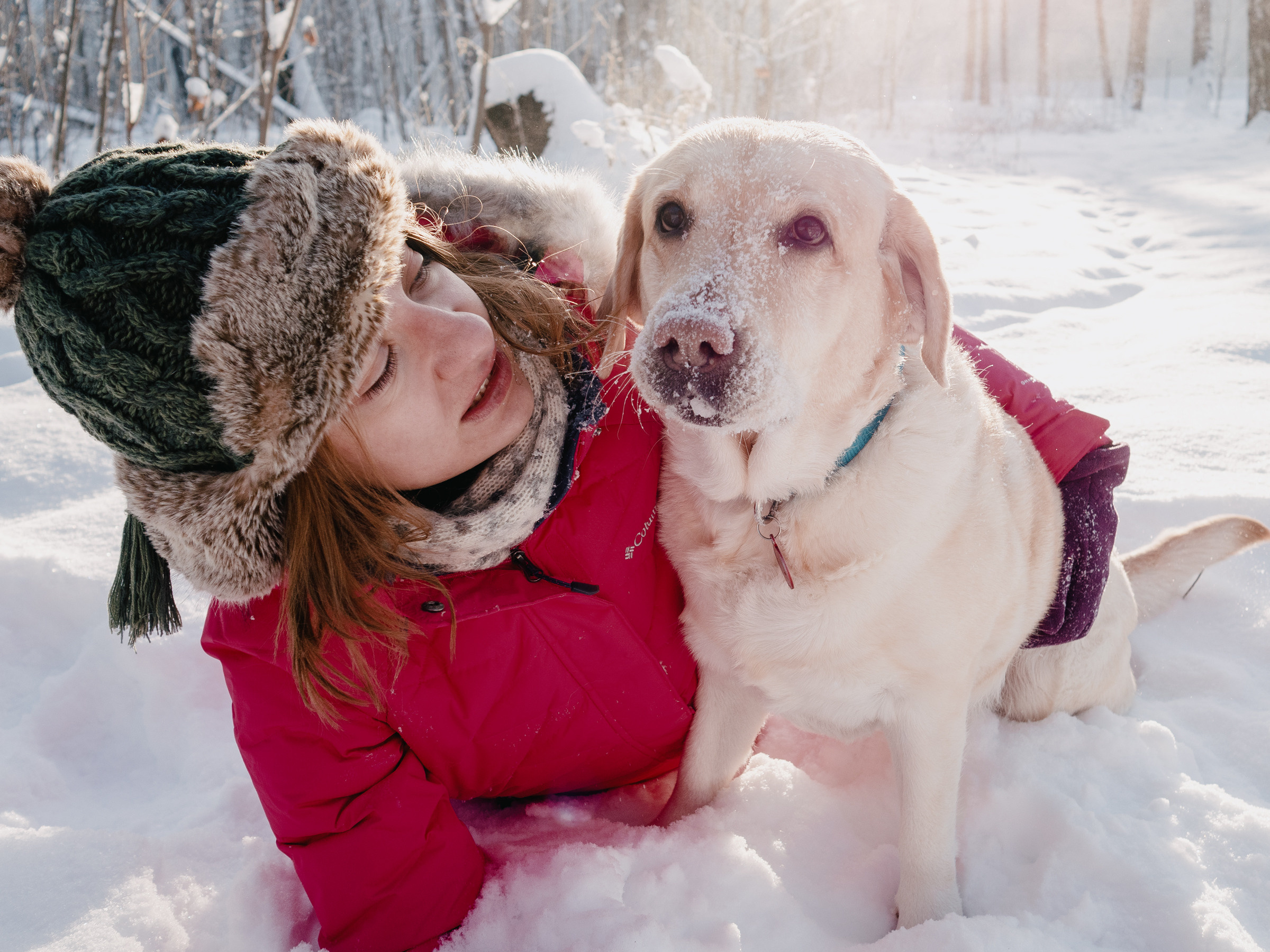 Фотопортрет хозяйки с собакой