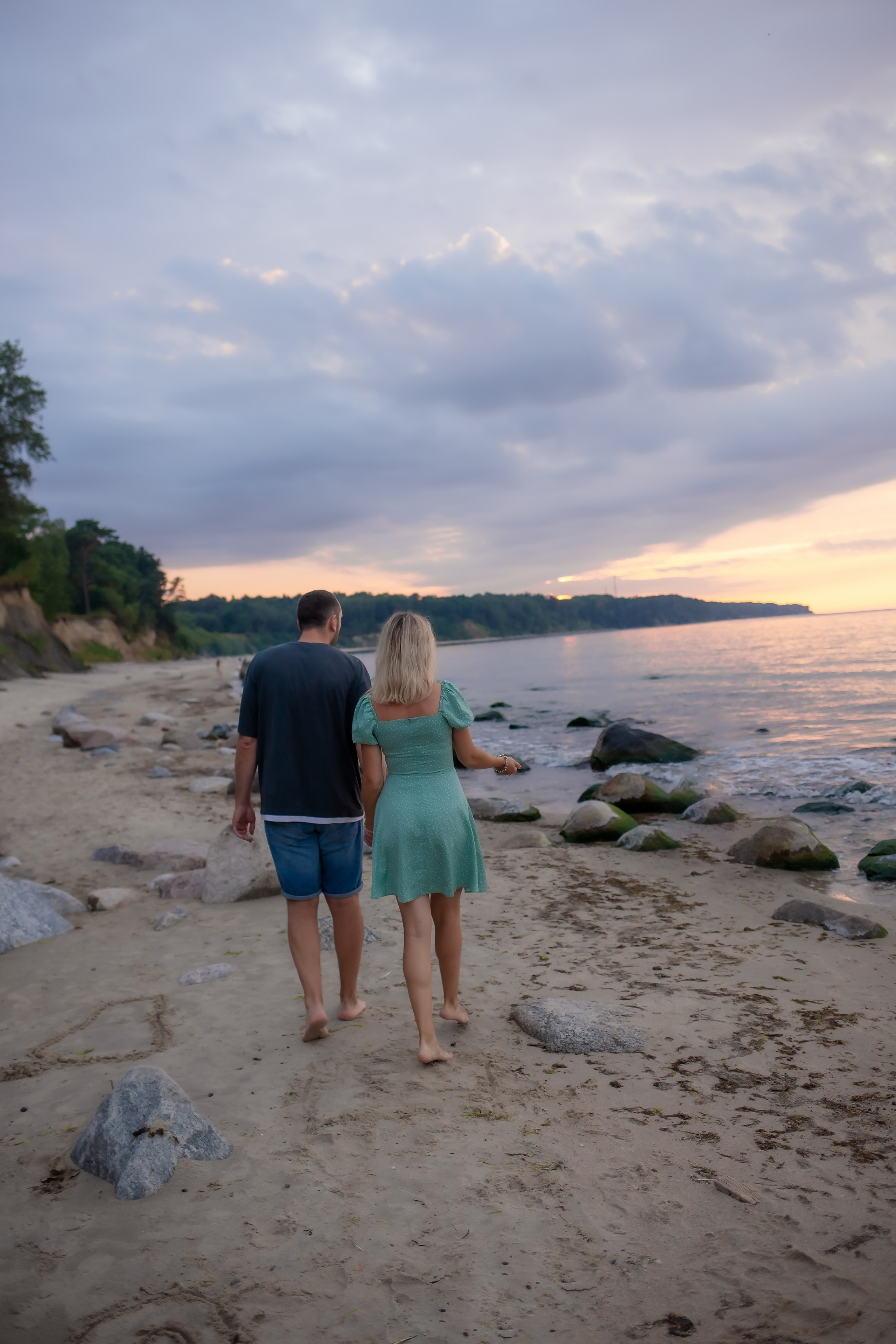 Есеня, Леня и Аня. Закат в Куликово. Фотограф в Калининграде Решетникова Алина