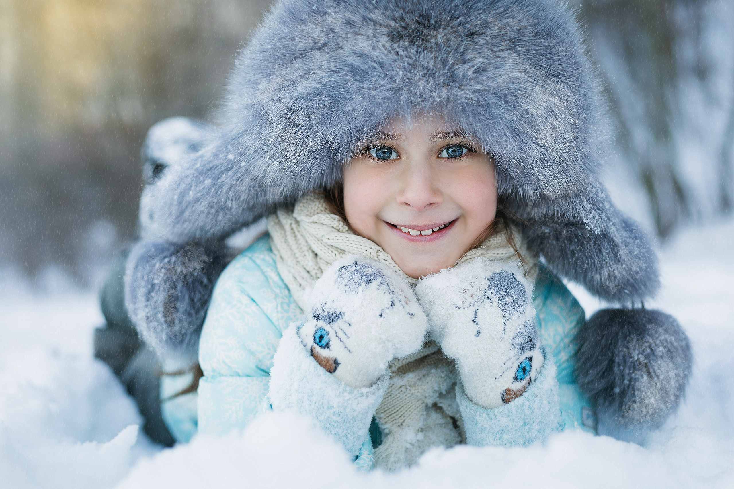 зимний детский портрет