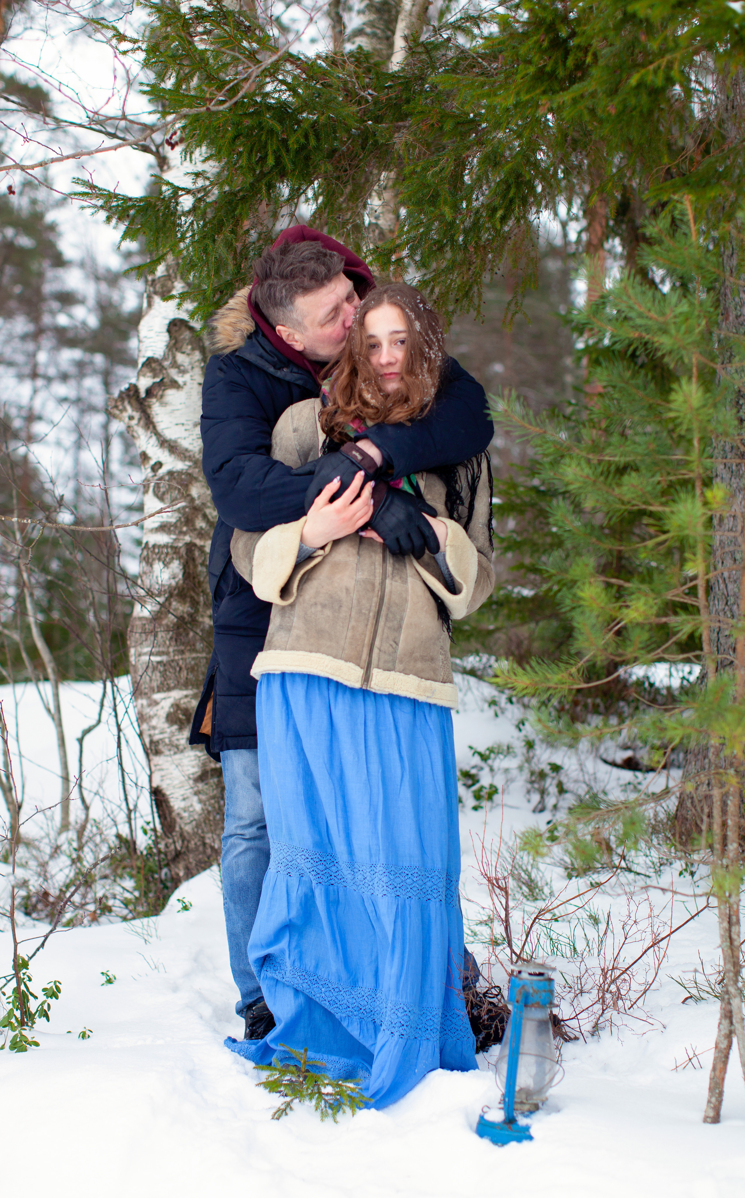 Зимой тепло в кругу семьи. Портретная и семейная съемка. Фотограф анималист
